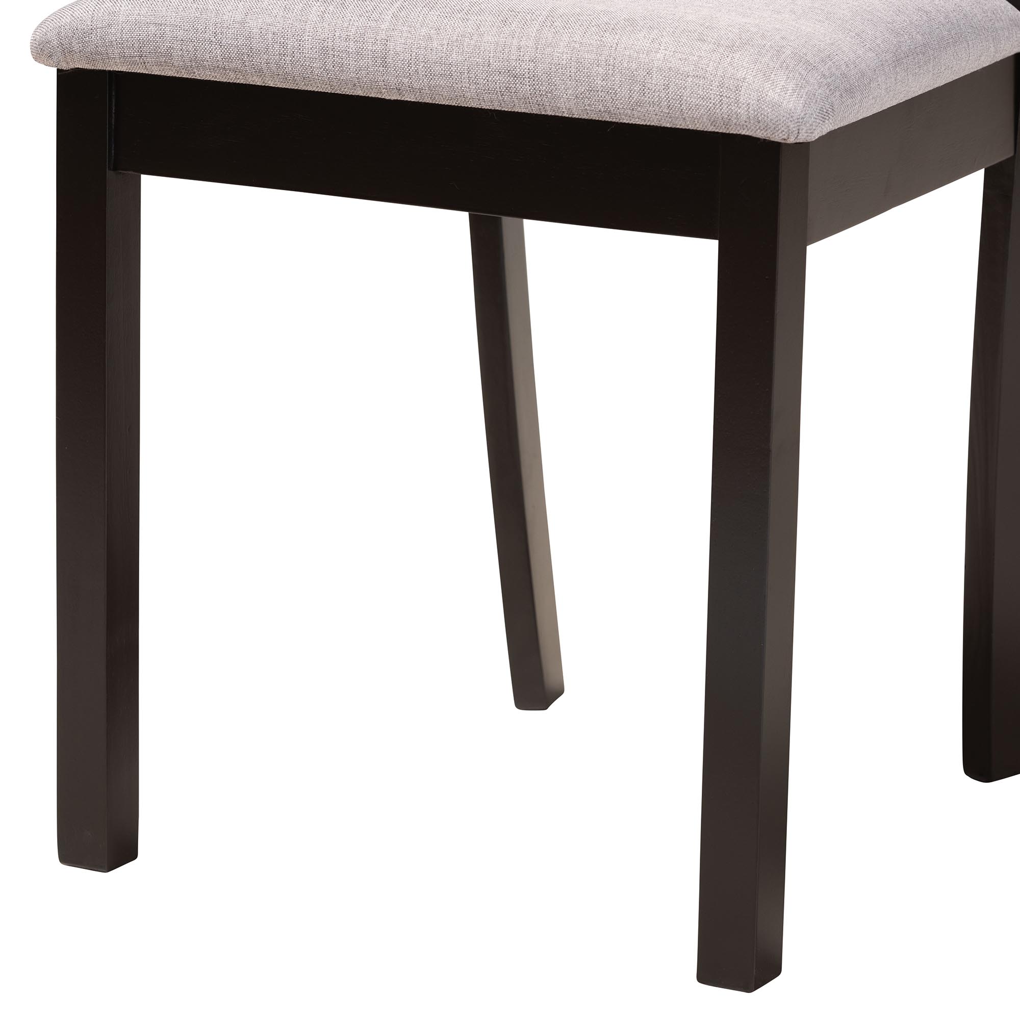 Baxton Studio Sylvia Modern Grey Fabric and Dark Brown Finished Wood 7-Piece Dining Set