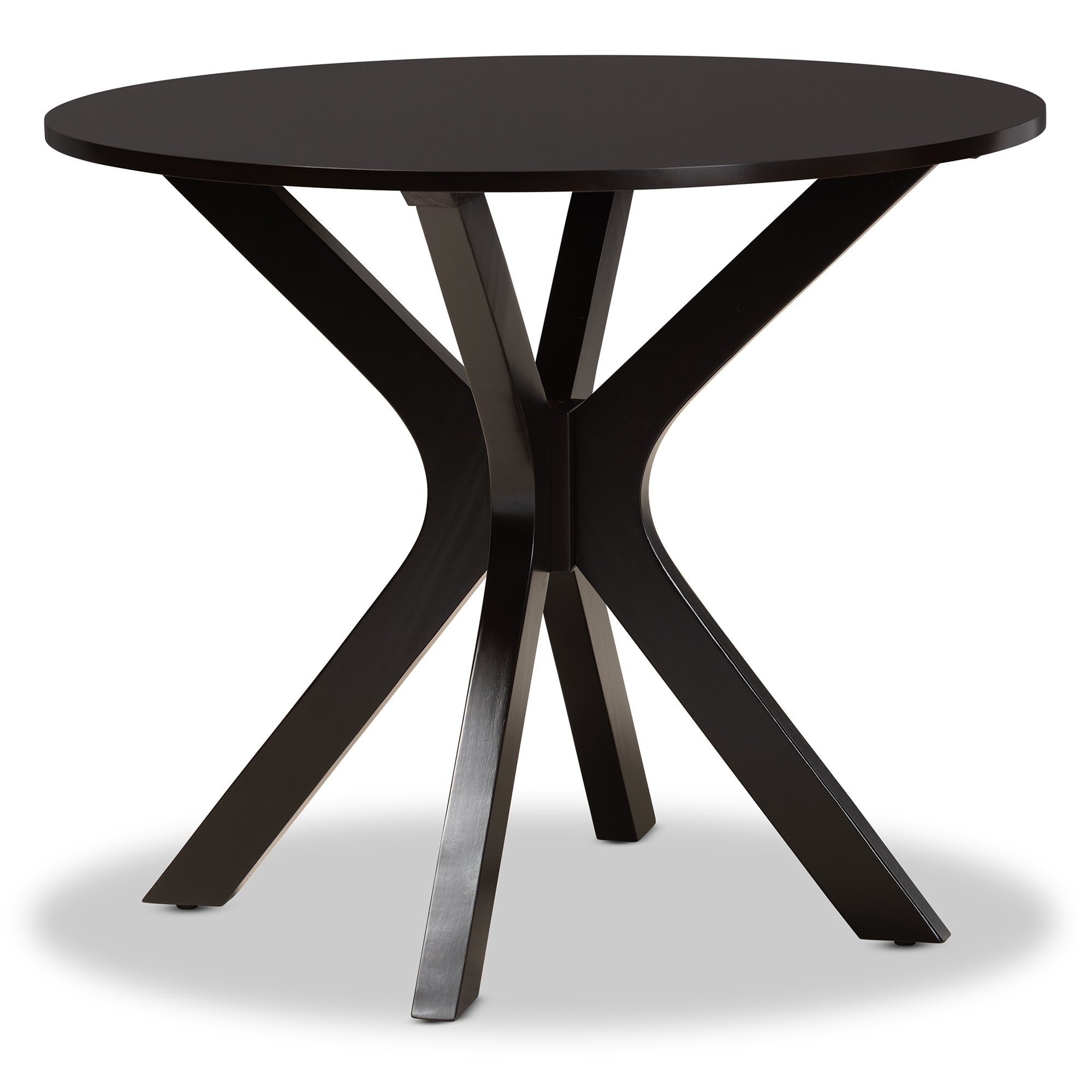 Baxton Studio Luise Modern and Contemporary Grey Fabric Upholstered and Dark Brown Finished Wood 5-Piece Dining Set