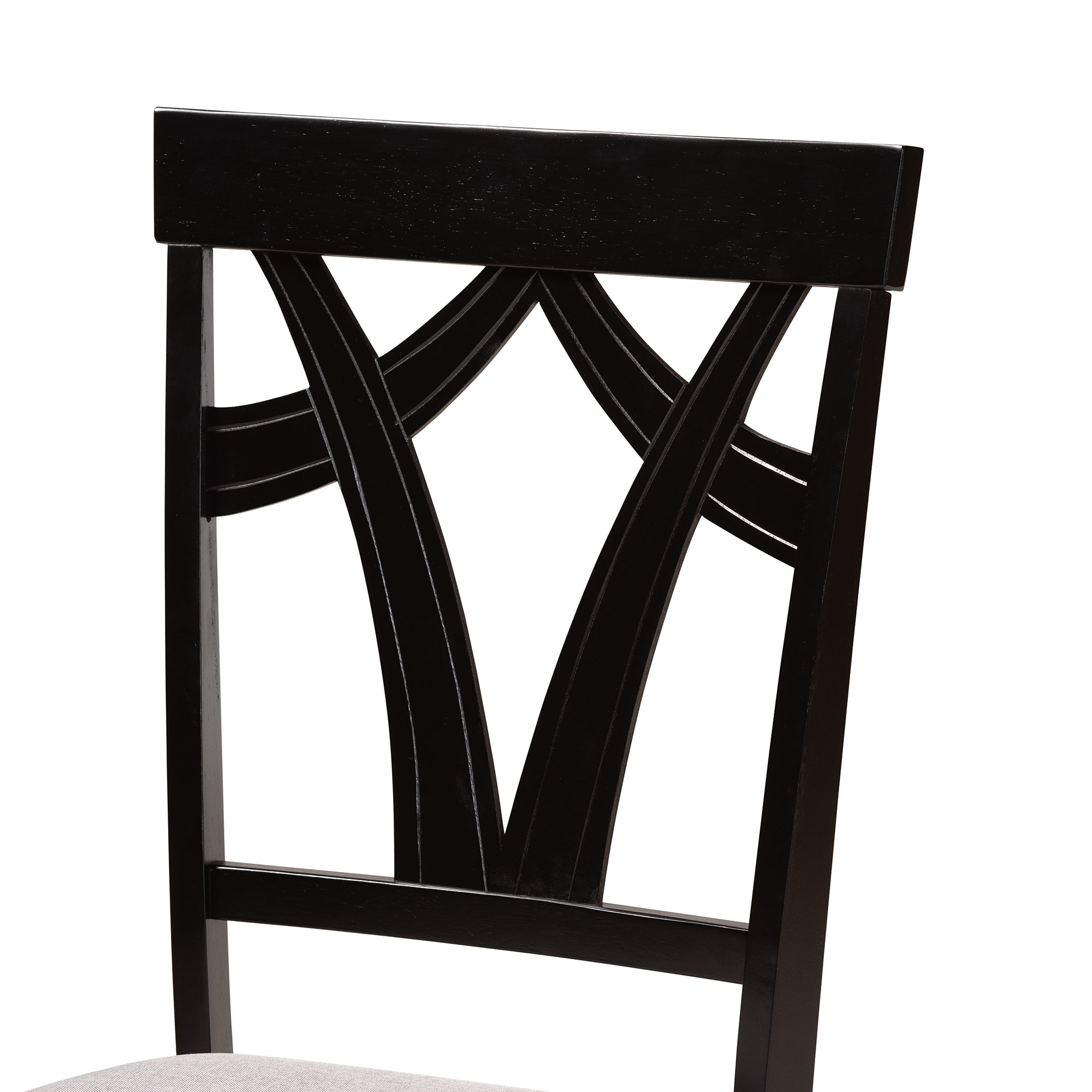Baxton Studio Luise Modern and Contemporary Grey Fabric Upholstered and Dark Brown Finished Wood 5-Piece Dining Set