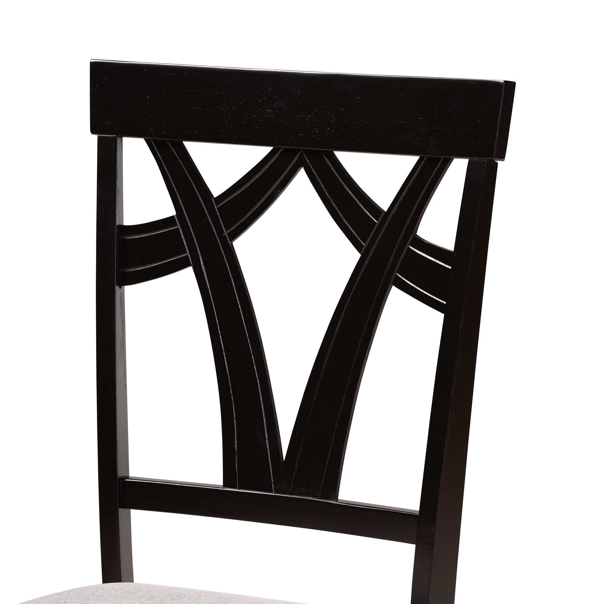 Baxton Studio Derya Modern Transitional Grey Fabric Upholstered and Dark Brown Finished Wood 5-Piece Dining Set