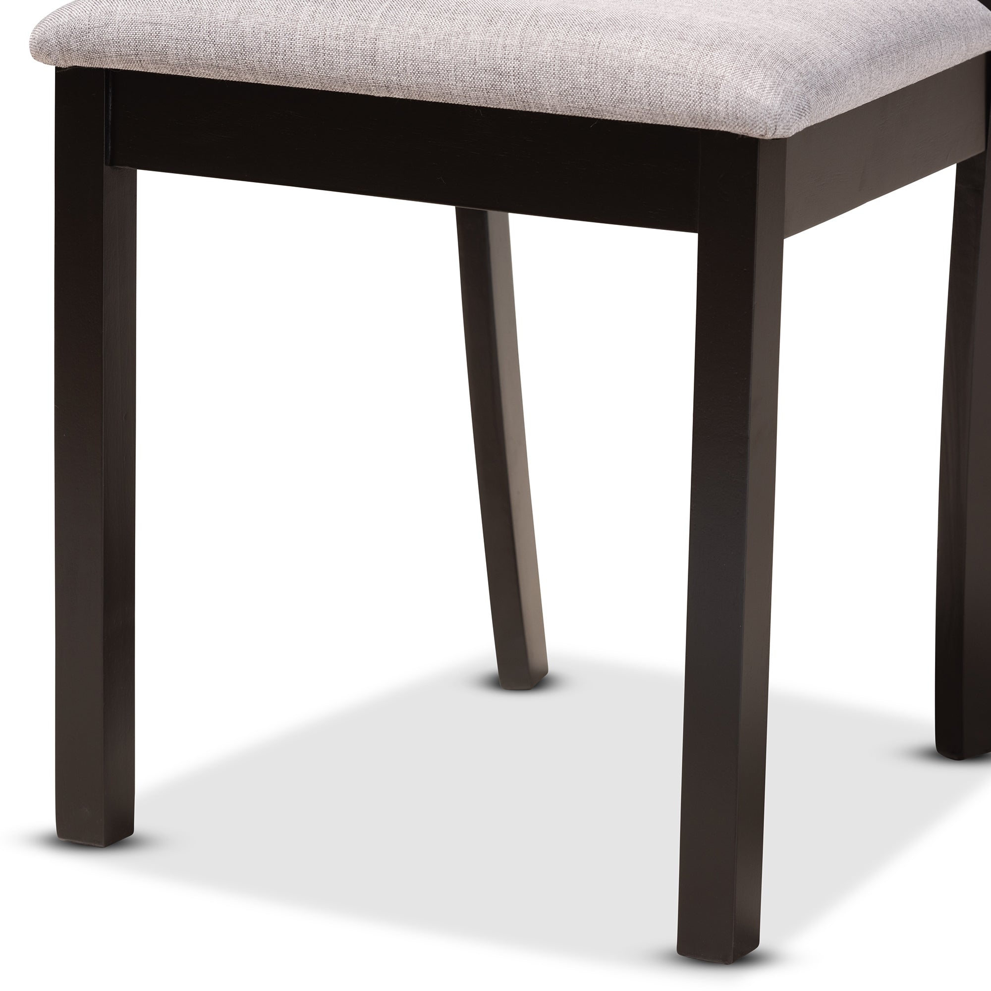 Baxton Studio Derya Modern Transitional Grey Fabric Upholstered and Dark Brown Finished Wood 5-Piece Dining Set