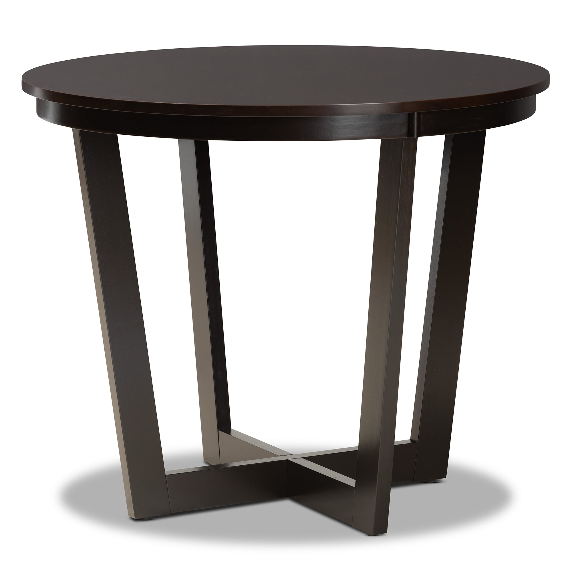 Baxton Studio Telma Modern and Contemporary Grey Fabric Upholstered and Dark Brown Finished Wood 5-Piece Dining Set
