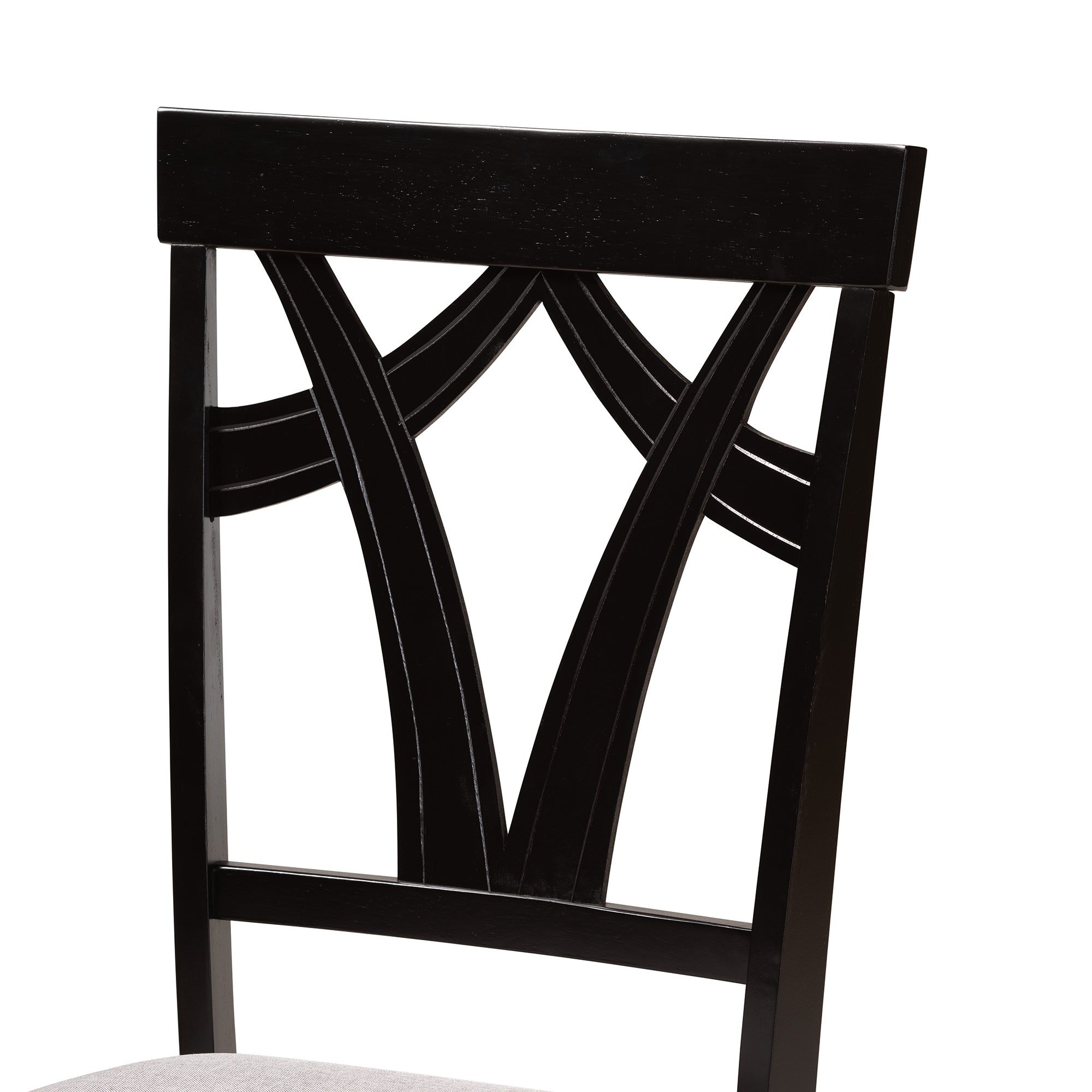 Baxton Studio Branca Modern and Contemporary Grey Fabric Upholstered and Dark Brown Finished Wood 5-Piece Dining Set