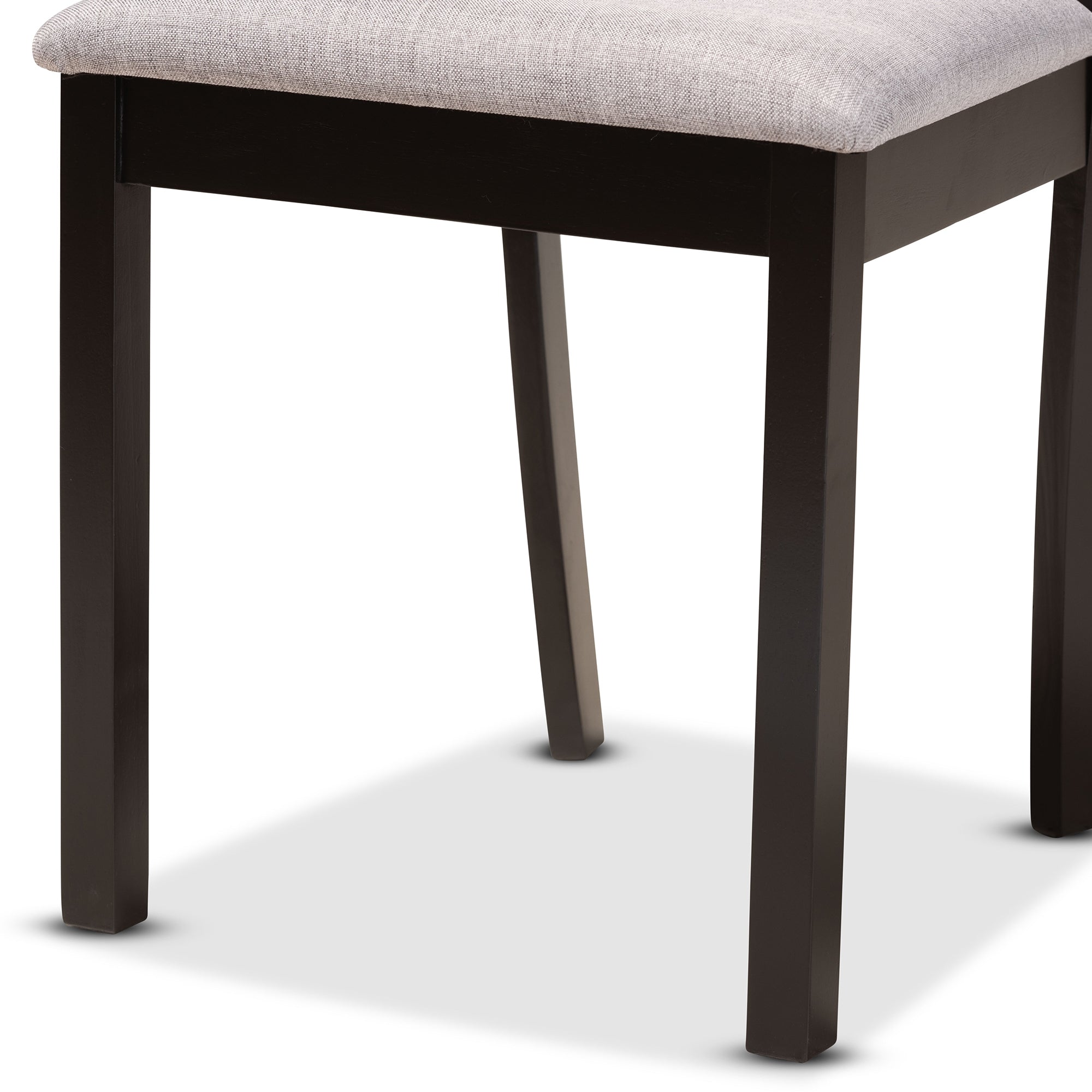 Baxton Studio Branca Modern and Contemporary Grey Fabric Upholstered and Dark Brown Finished Wood 5-Piece Dining Set