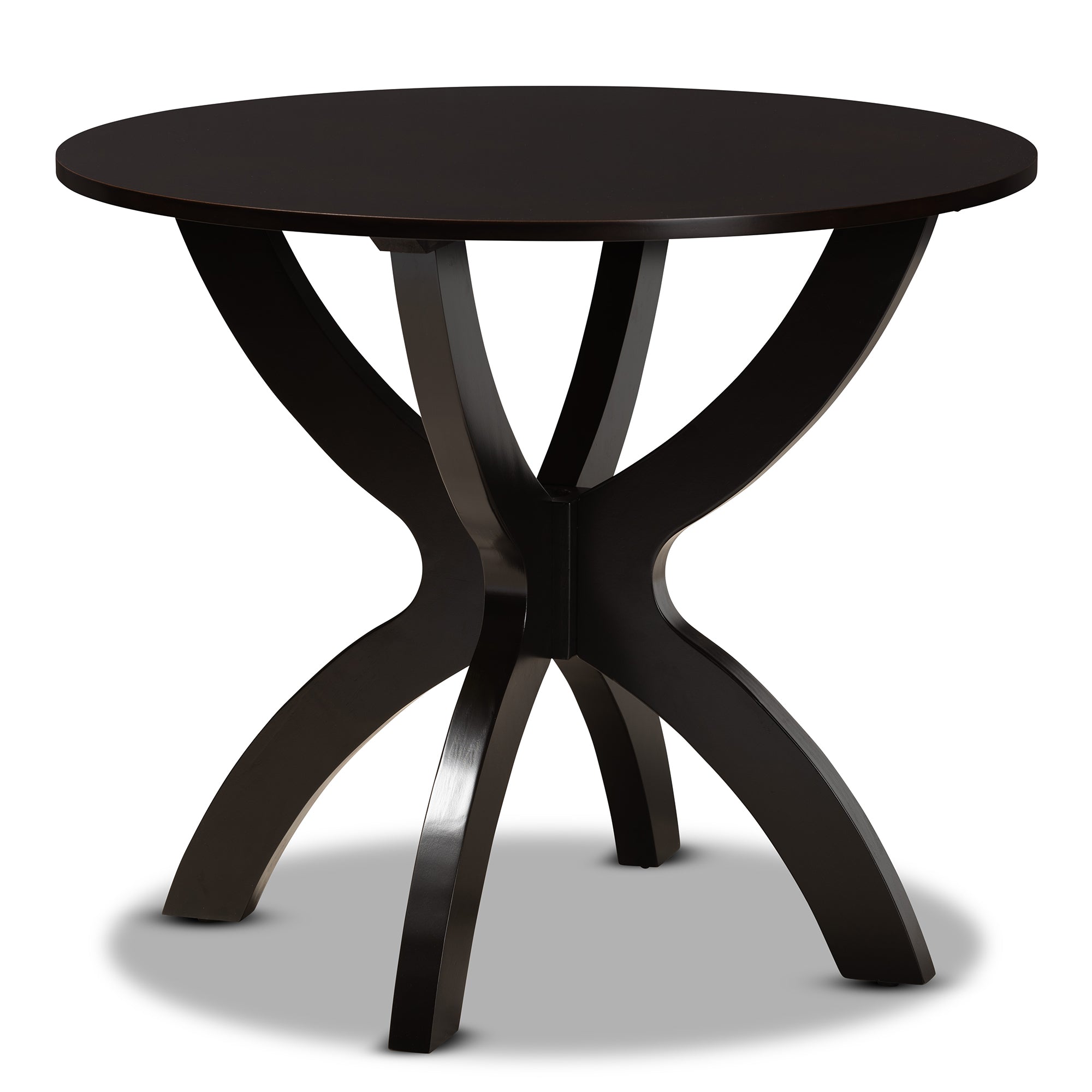 Baxton Studio Rasa Modern and Contemporary Grey Fabric Upholstered and Dark Brown Finished Wood 5-Piece Dining Set