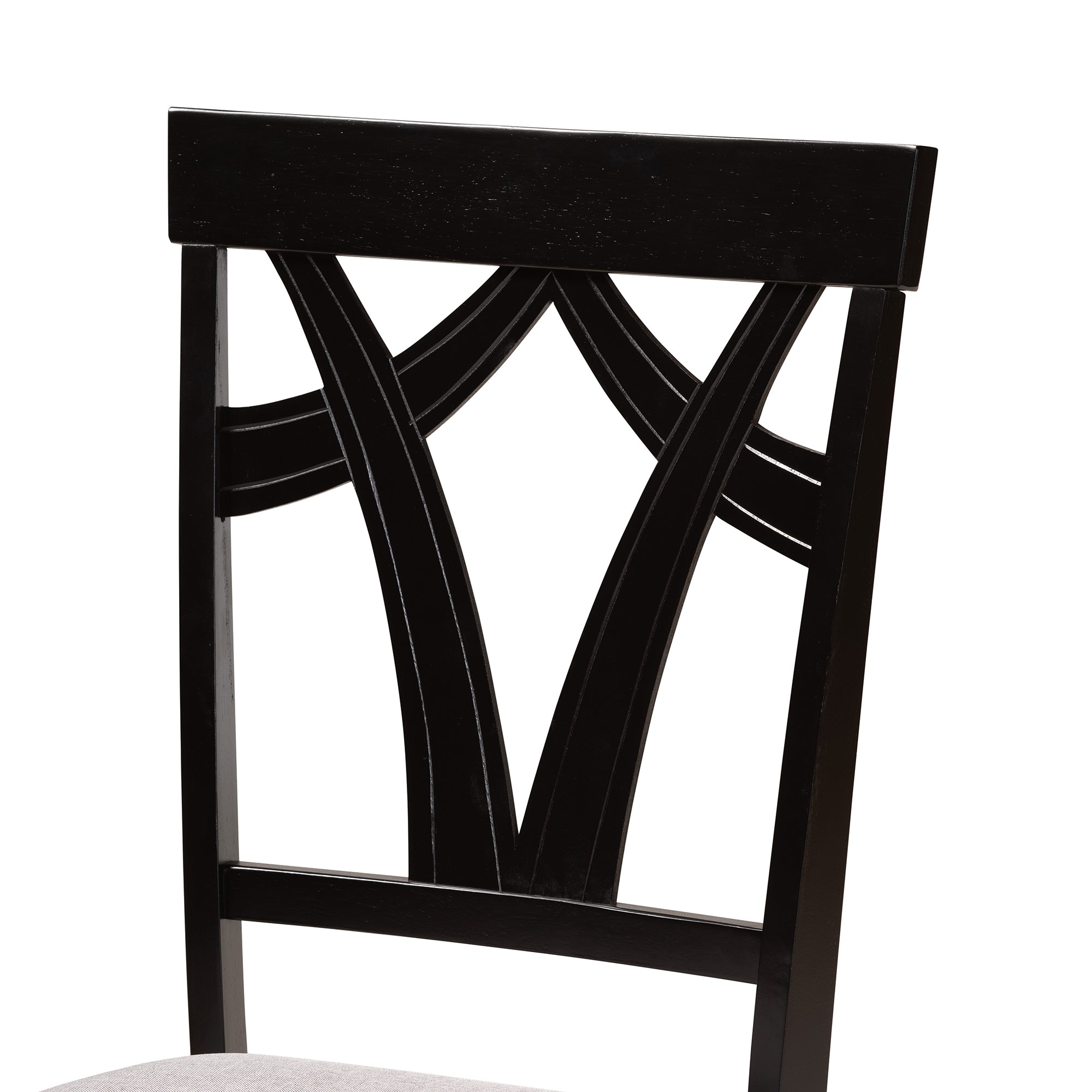 Baxton Studio Rasa Modern and Contemporary Grey Fabric Upholstered and Dark Brown Finished Wood 5-Piece Dining Set