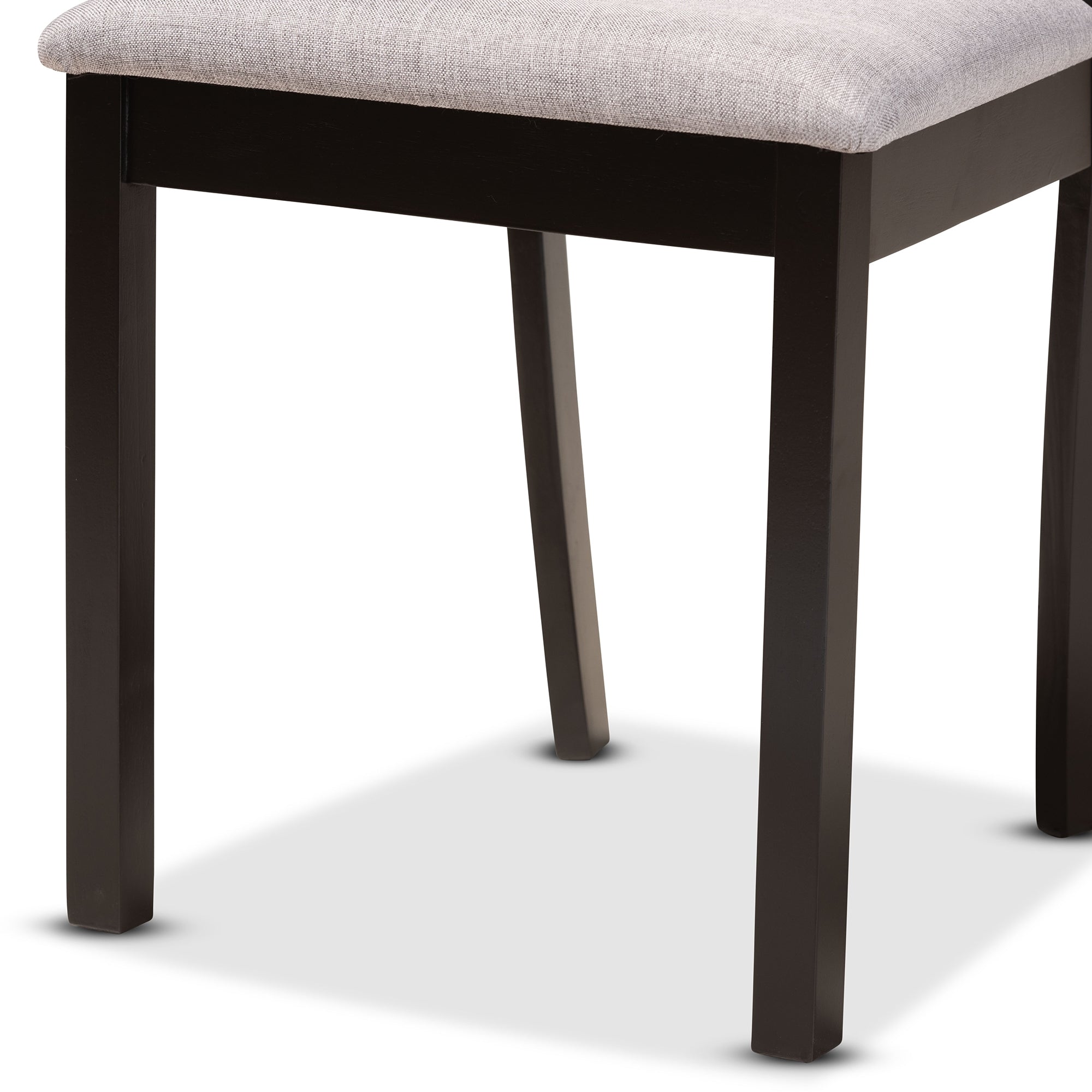 Baxton Studio Rasa Modern and Contemporary Grey Fabric Upholstered and Dark Brown Finished Wood 5-Piece Dining Set