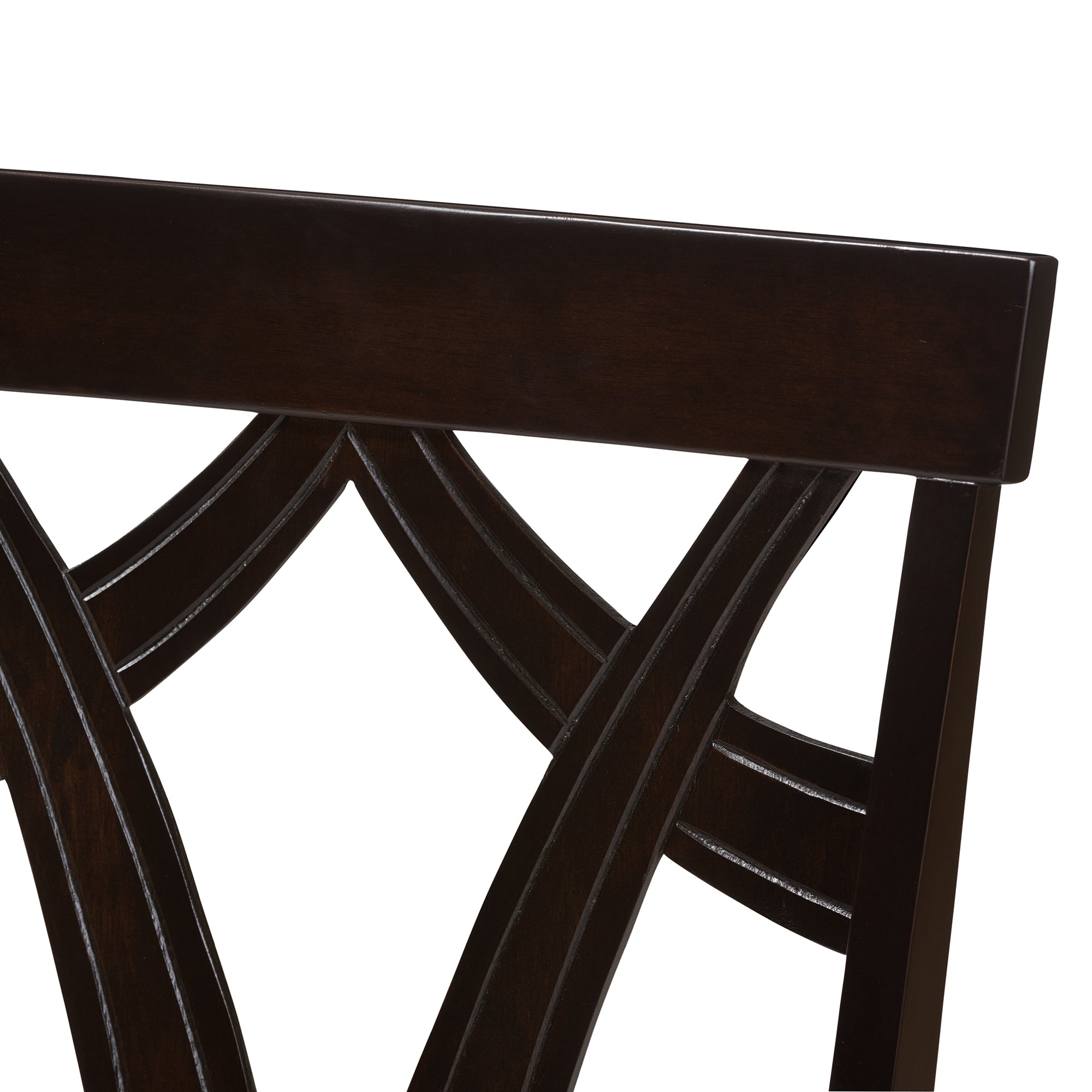 Baxton Studio Sylvia Modern and Contemporary Grey Fabric Upholstered and Dark Brown Finished Dining Chair Set of 2