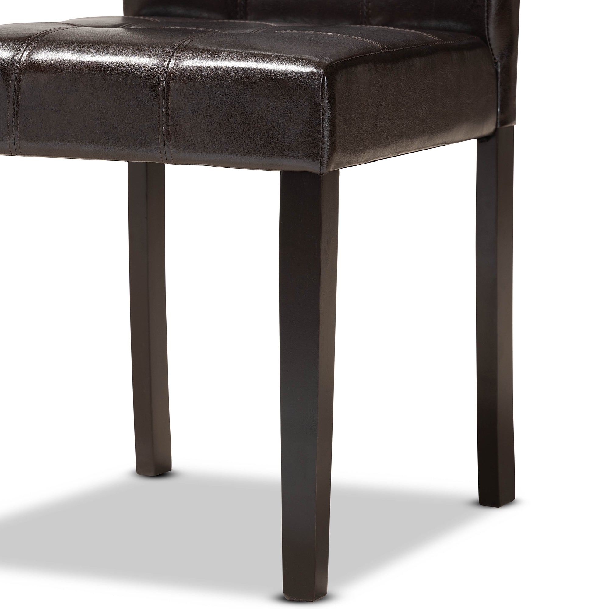 Baxton Studio Marie Modern and Contemporary Dark Brown Faux Leather Upholstered and Dark brown Finished Wood 5-Piece Dining Set