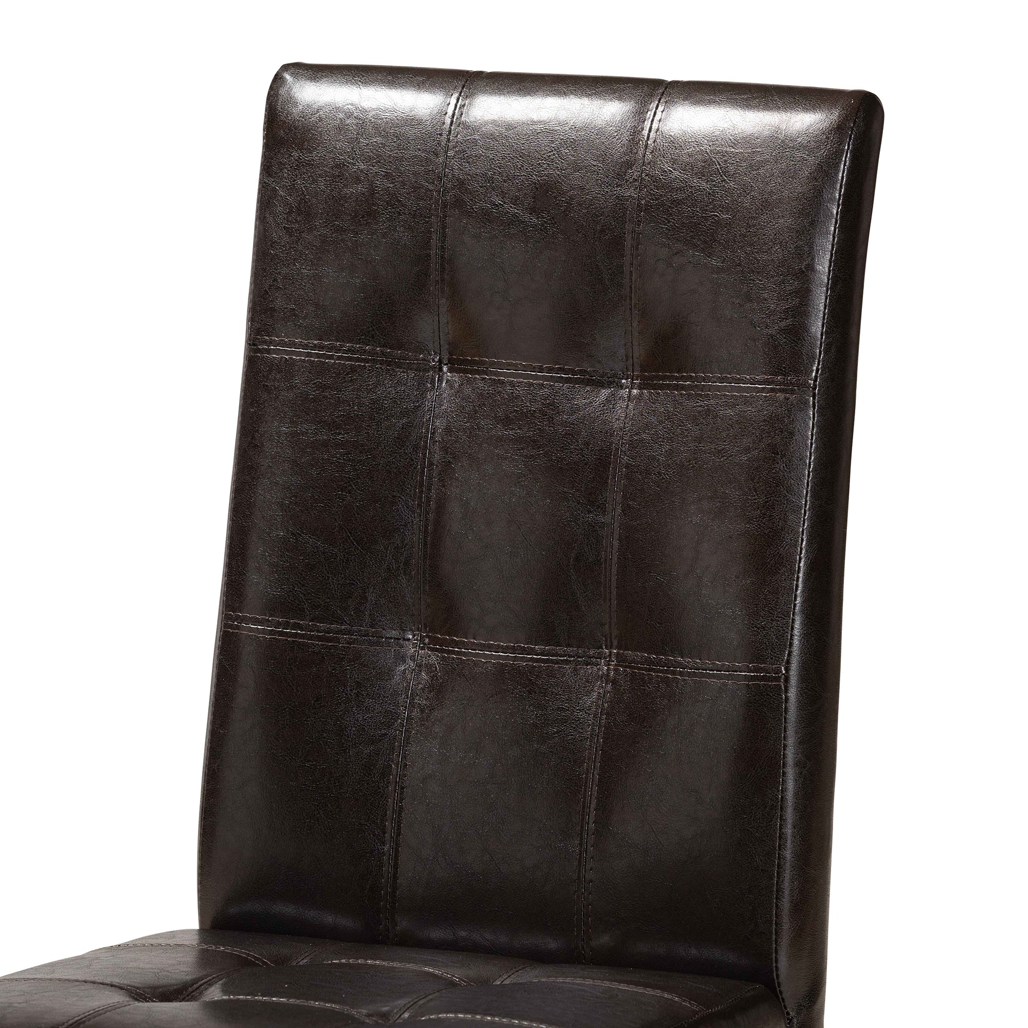 Baxton Studio Marie Modern and Contemporary Dark Brown Faux Leather Upholstered and Dark brown Finished Wood 7-Piece Dining Set