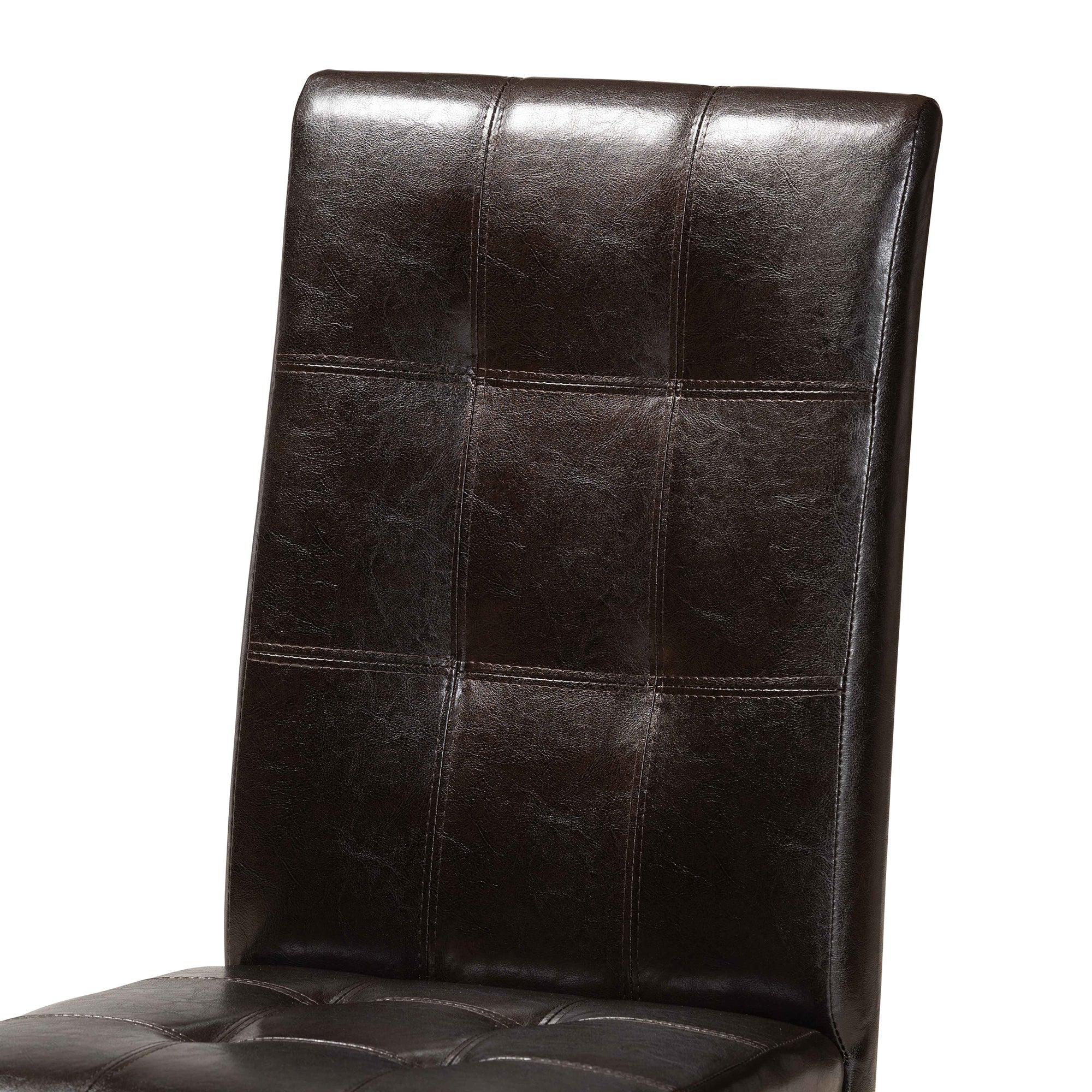 Baxton Studio Vida Modern and Contemporary Dark Brown Faux Leather Upholstered and Dark Brown Finished Wood 5-Piece Dining Set