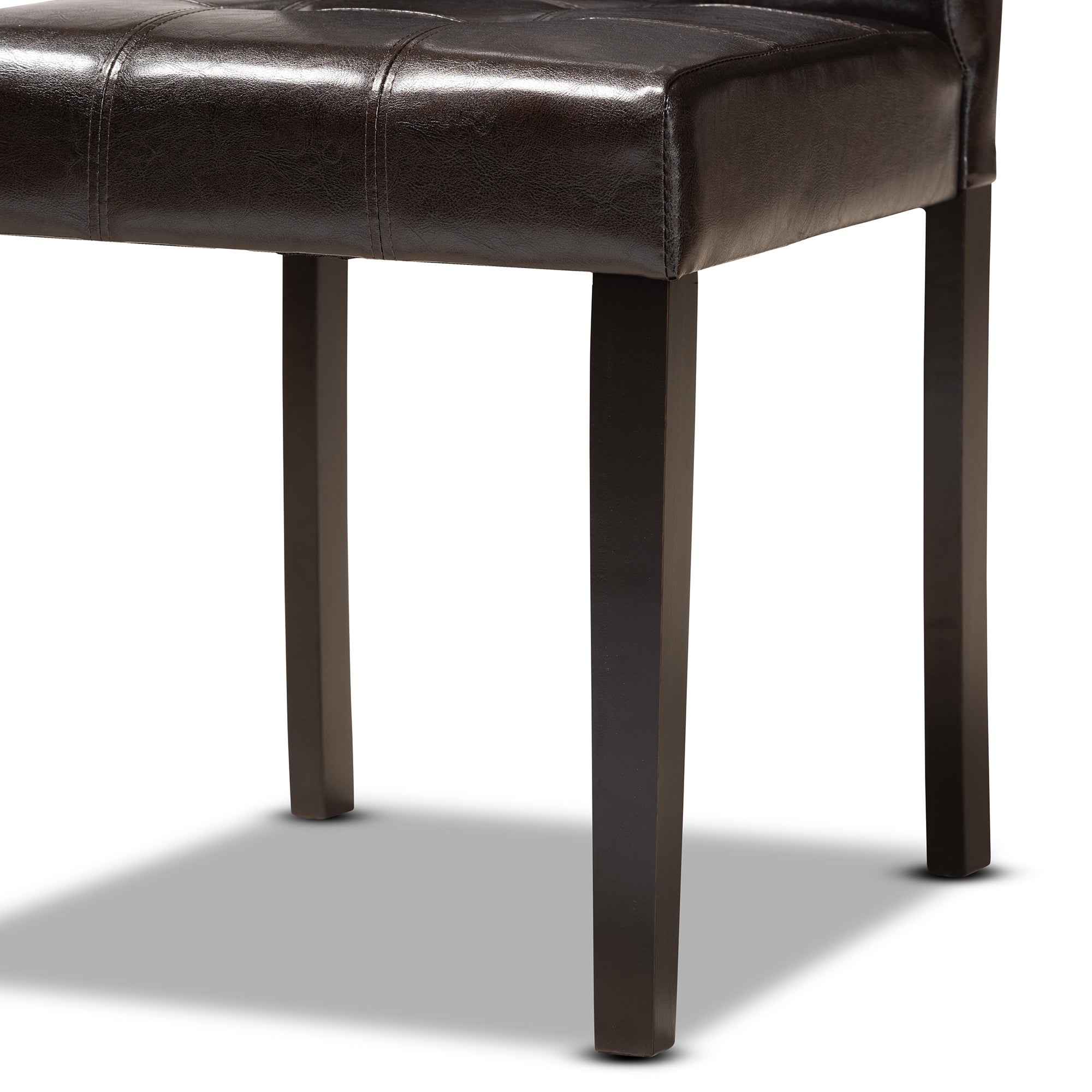 Baxton Studio Vida Modern and Contemporary Dark Brown Faux Leather Upholstered and Dark Brown Finished Wood 5-Piece Dining Set