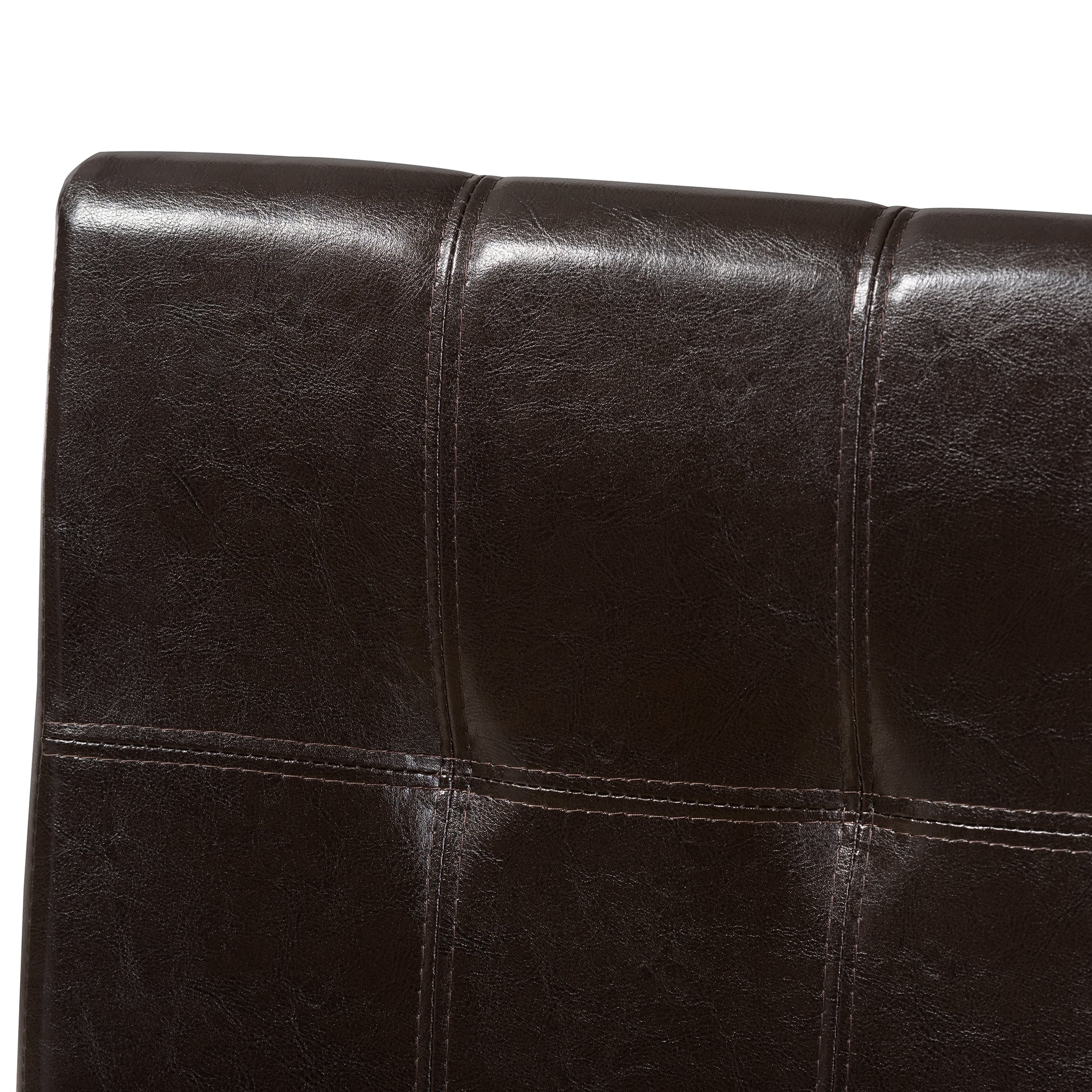 Baxton Studio Avery Modern and Contemporary Dark Brown Faux Leather Upholstered Dining Chair Set of 2