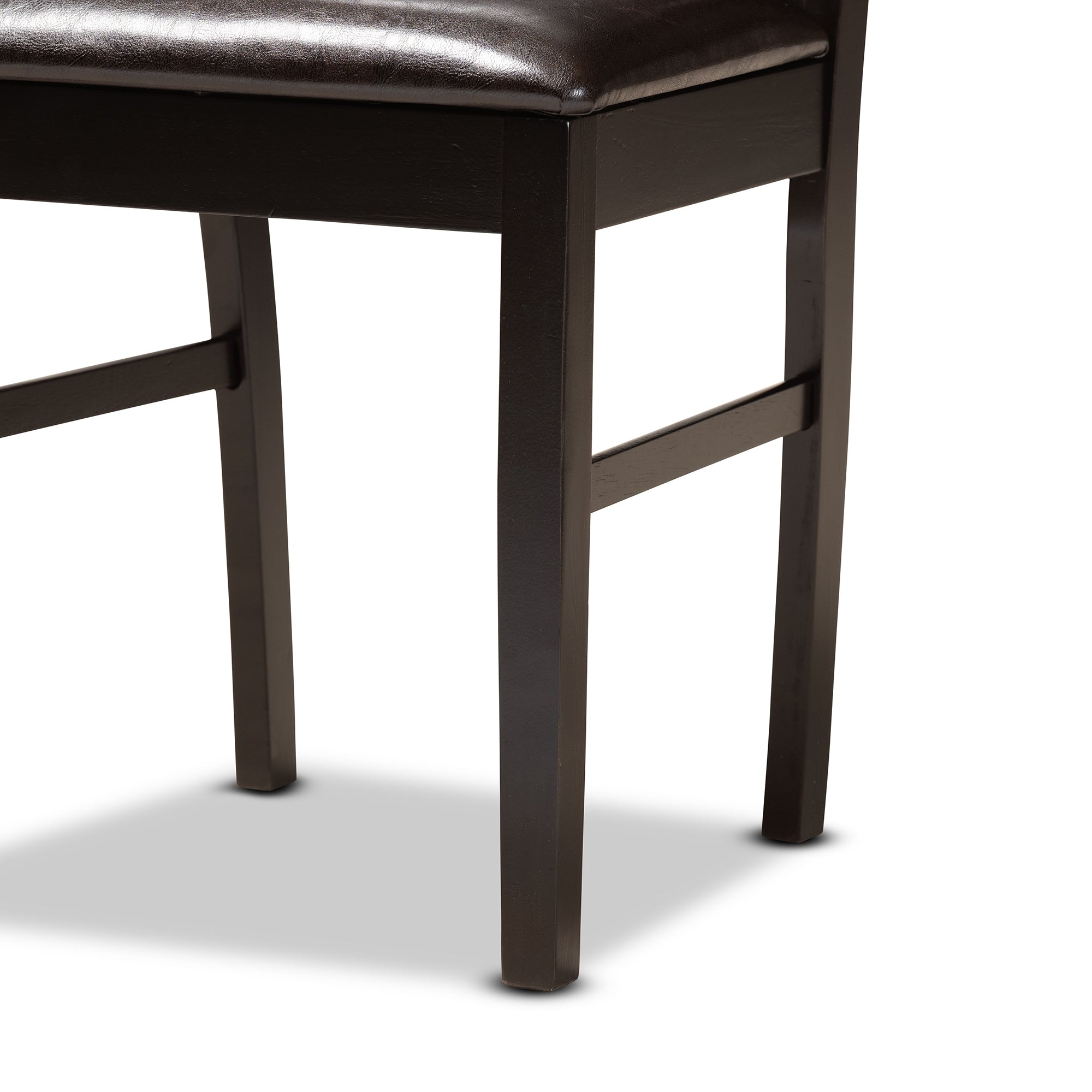 Baxton Studio Jeane Modern and Contemporary Dark Brown Faux Leather Upholstered and Dark Brown Finished Wood 5-Piece Dining Set