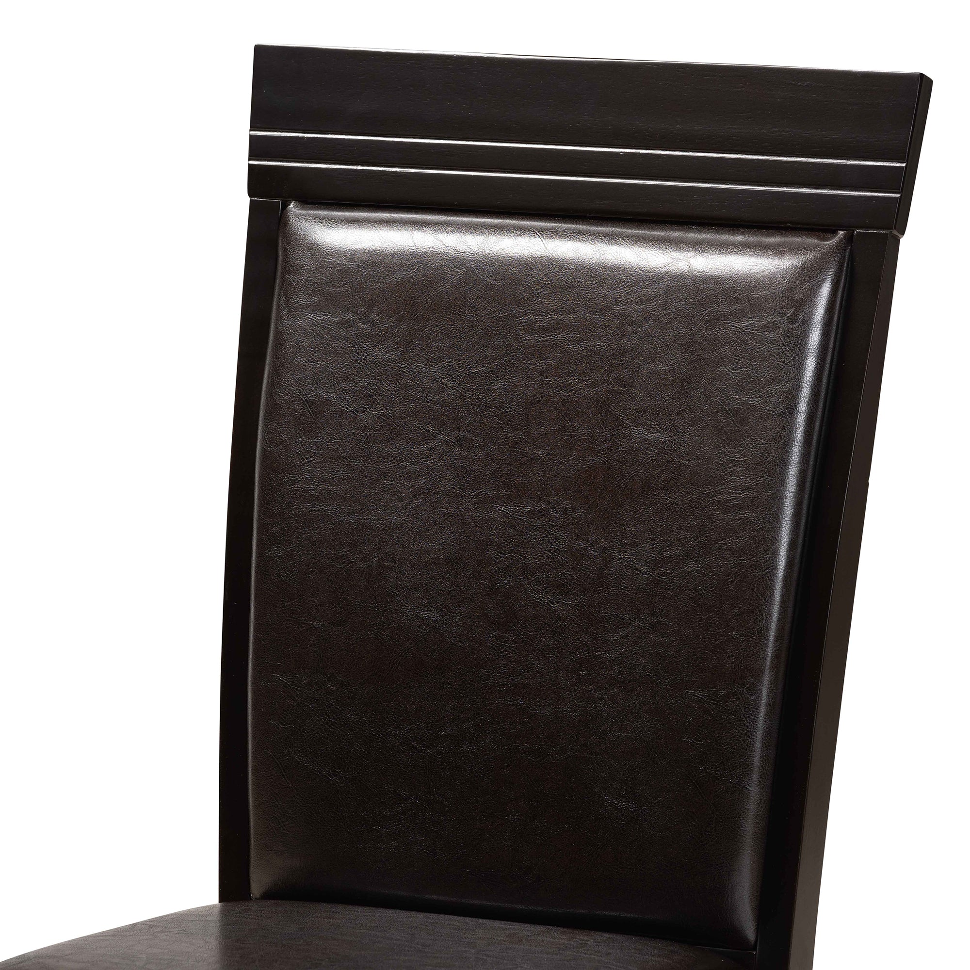 Baxton Studio Miya Modern and Contemporary Dark Brown Faux Leather Upholstered and Dark Brown Finished Wood 5-Piece Dining Set