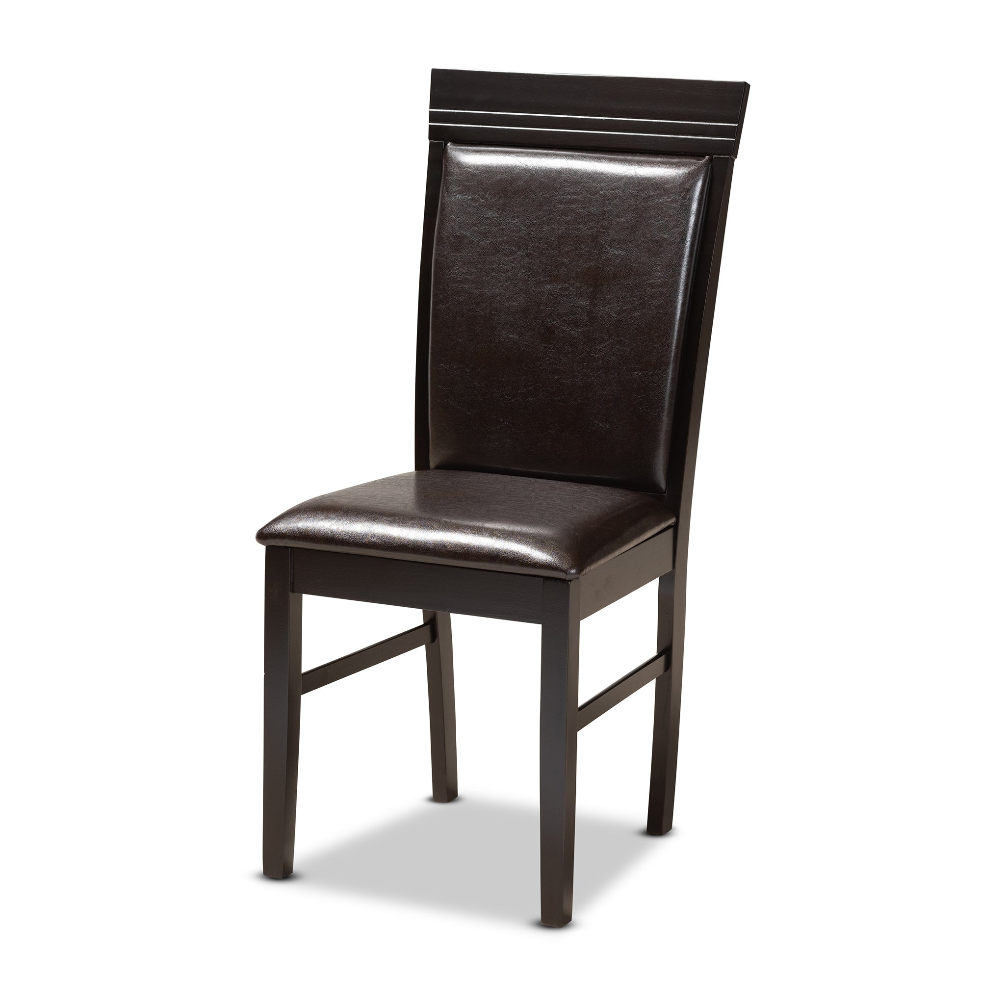 Baxton Studio Irma Modern and Contemporary Dark Brown Faux Leather Upholstered and Dark Brown Finished Wood 5-Piece Dining Set