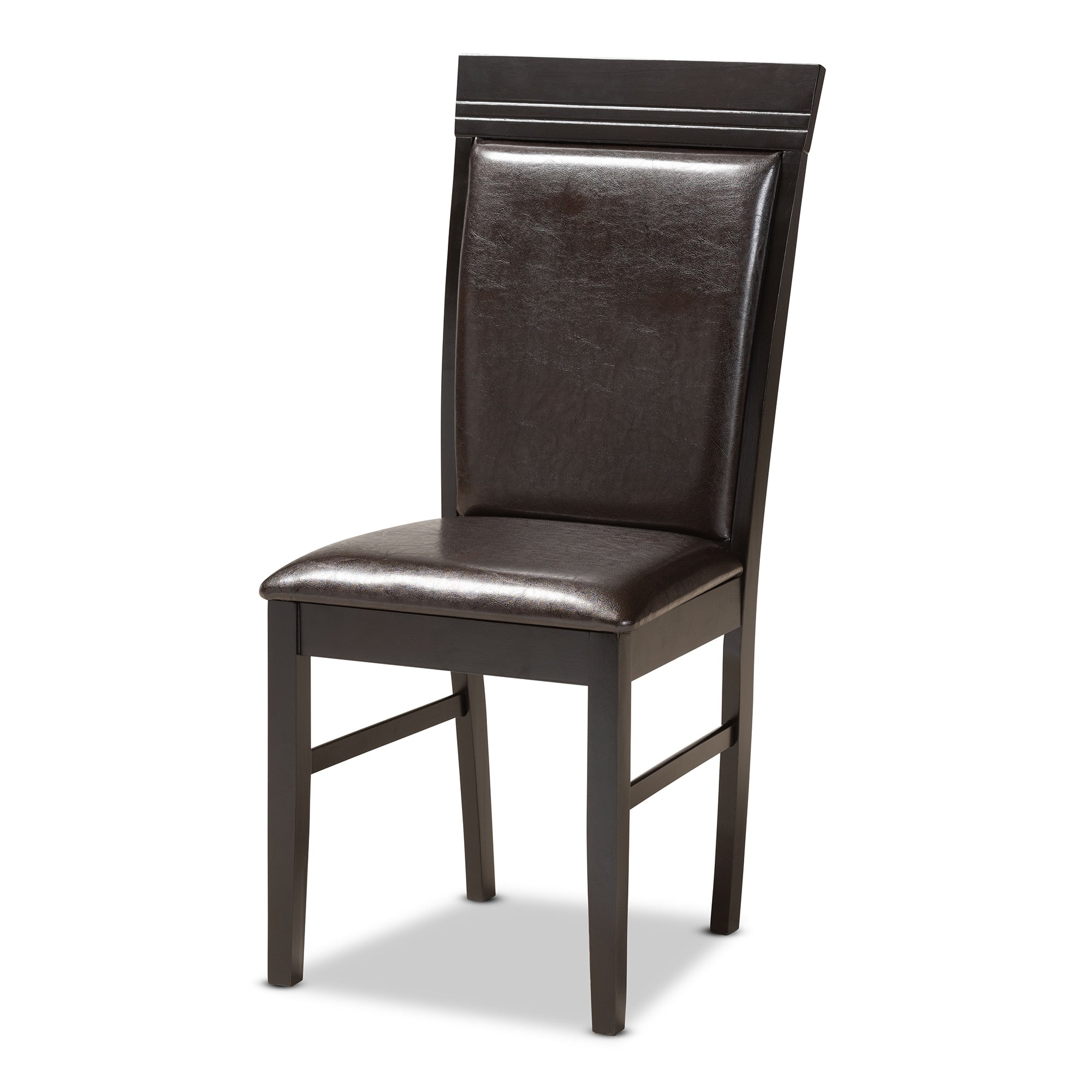 Baxton Studio Ancel Modern and Contemporary Dark Brown Faux Leather Upholstered and Dark Brown Finished Wood 5-Piece Dining Set