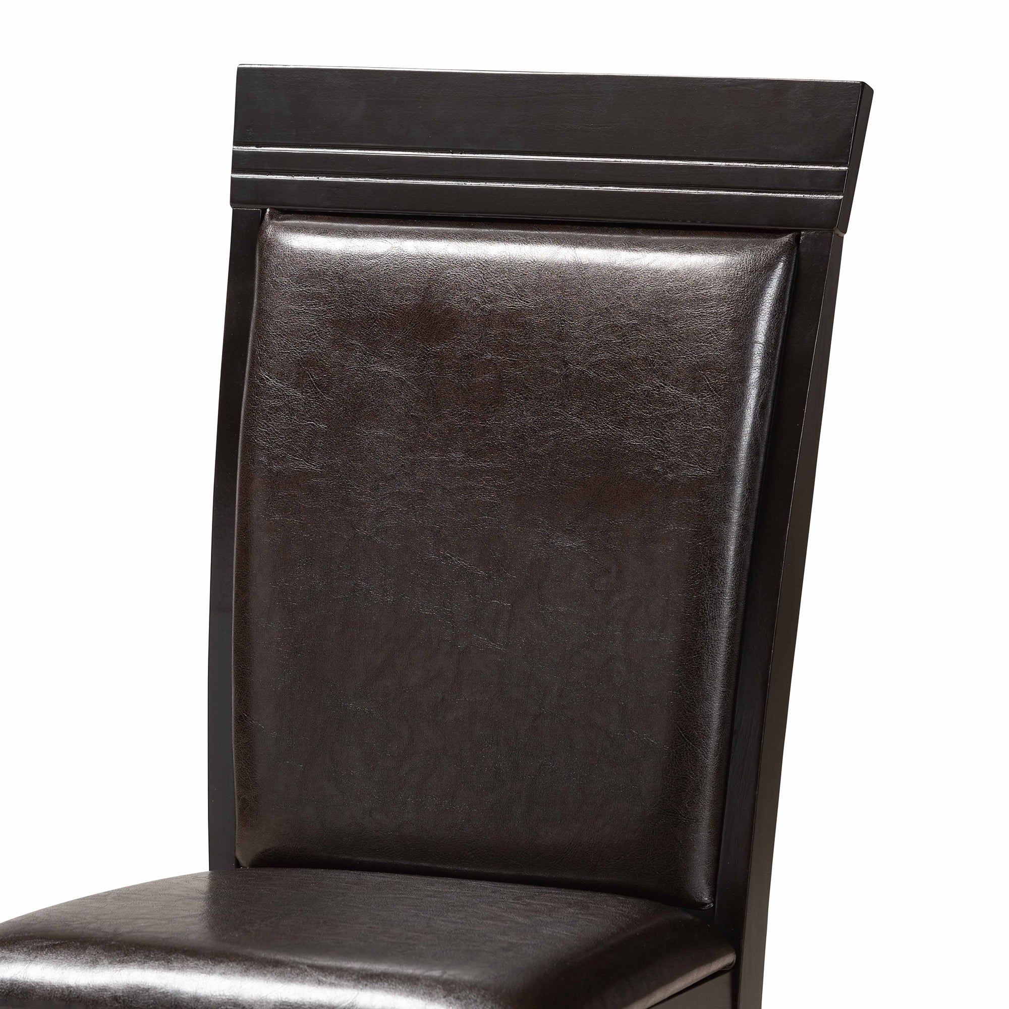 Baxton Studio Ancel Modern and Contemporary Dark Brown Faux Leather Upholstered and Dark Brown Finished Wood 5-Piece Dining Set