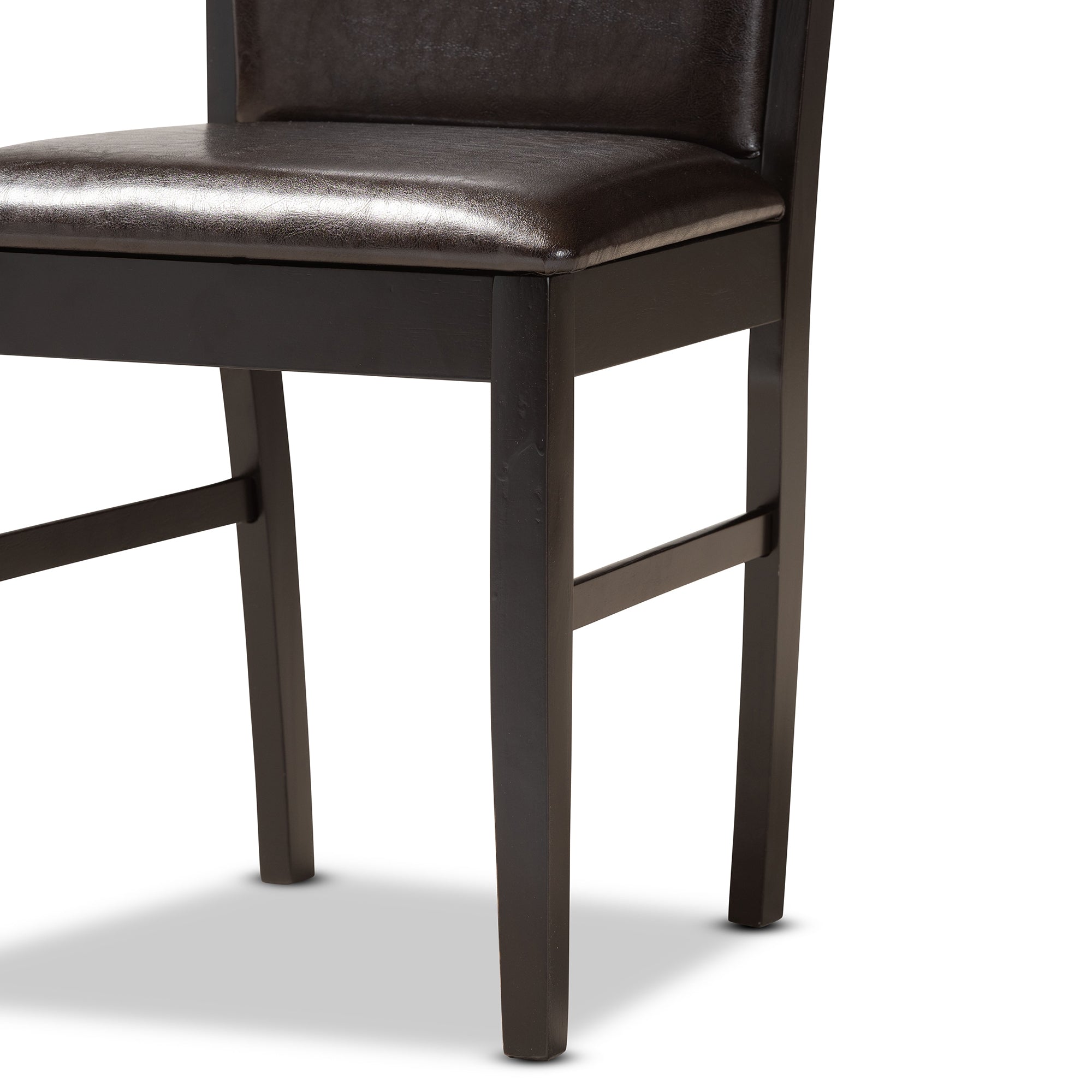 Baxton Studio Ancel Modern and Contemporary Dark Brown Faux Leather Upholstered and Dark Brown Finished Wood 5-Piece Dining Set