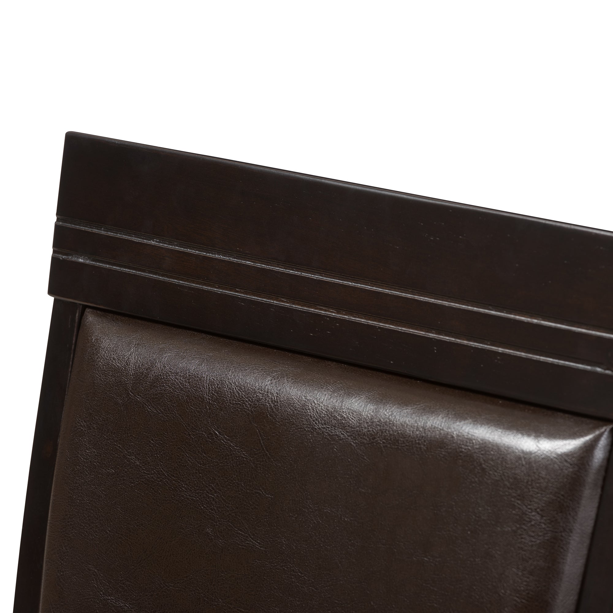 Baxton Studio Thea Modern and Contemporary Dark Brown Faux Leather Upholstered Dining Chair Set of 2