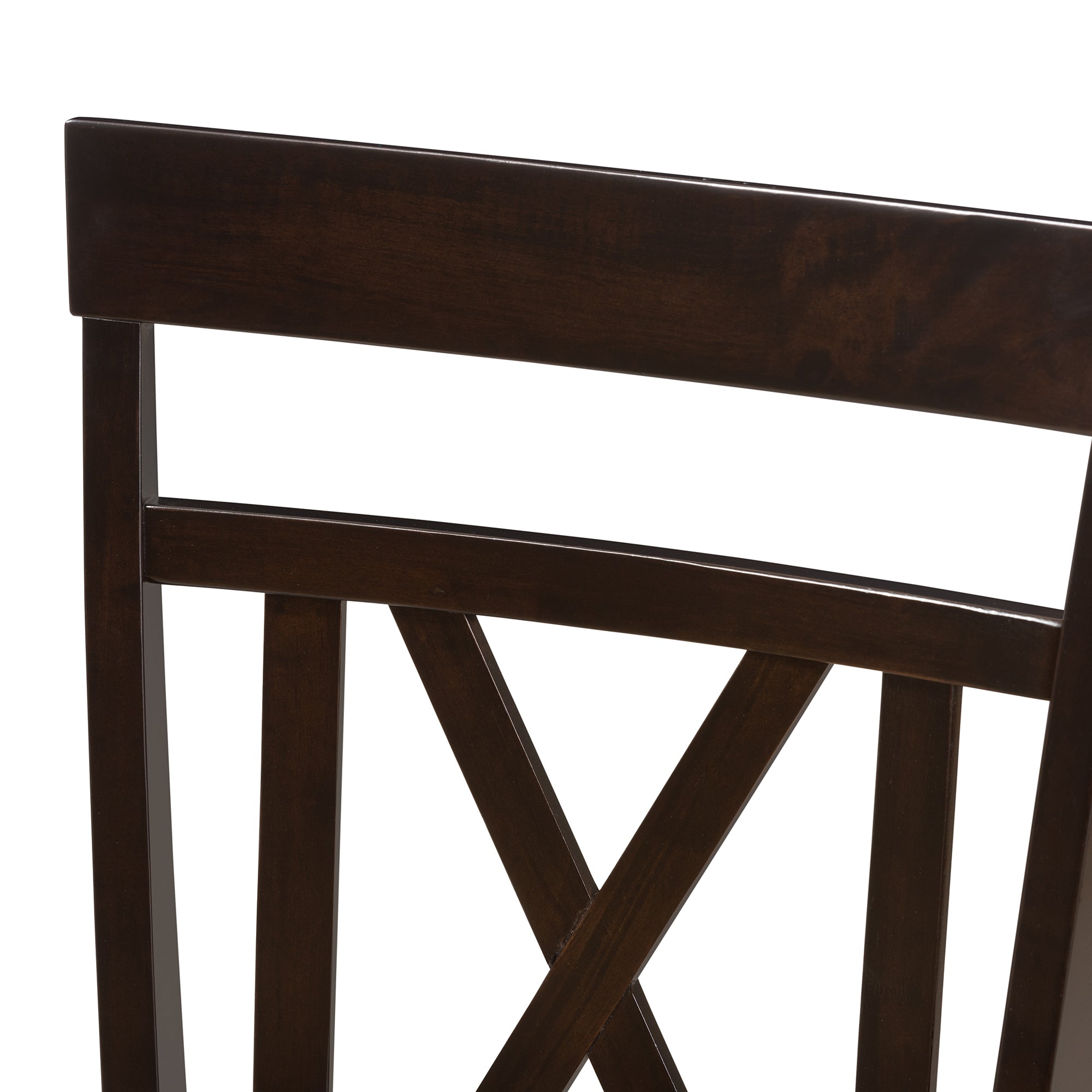 Baxton Studio Rosie Modern and Contemporary Dark Brown Faux Leather Upholstered Dining Chair Set of 2