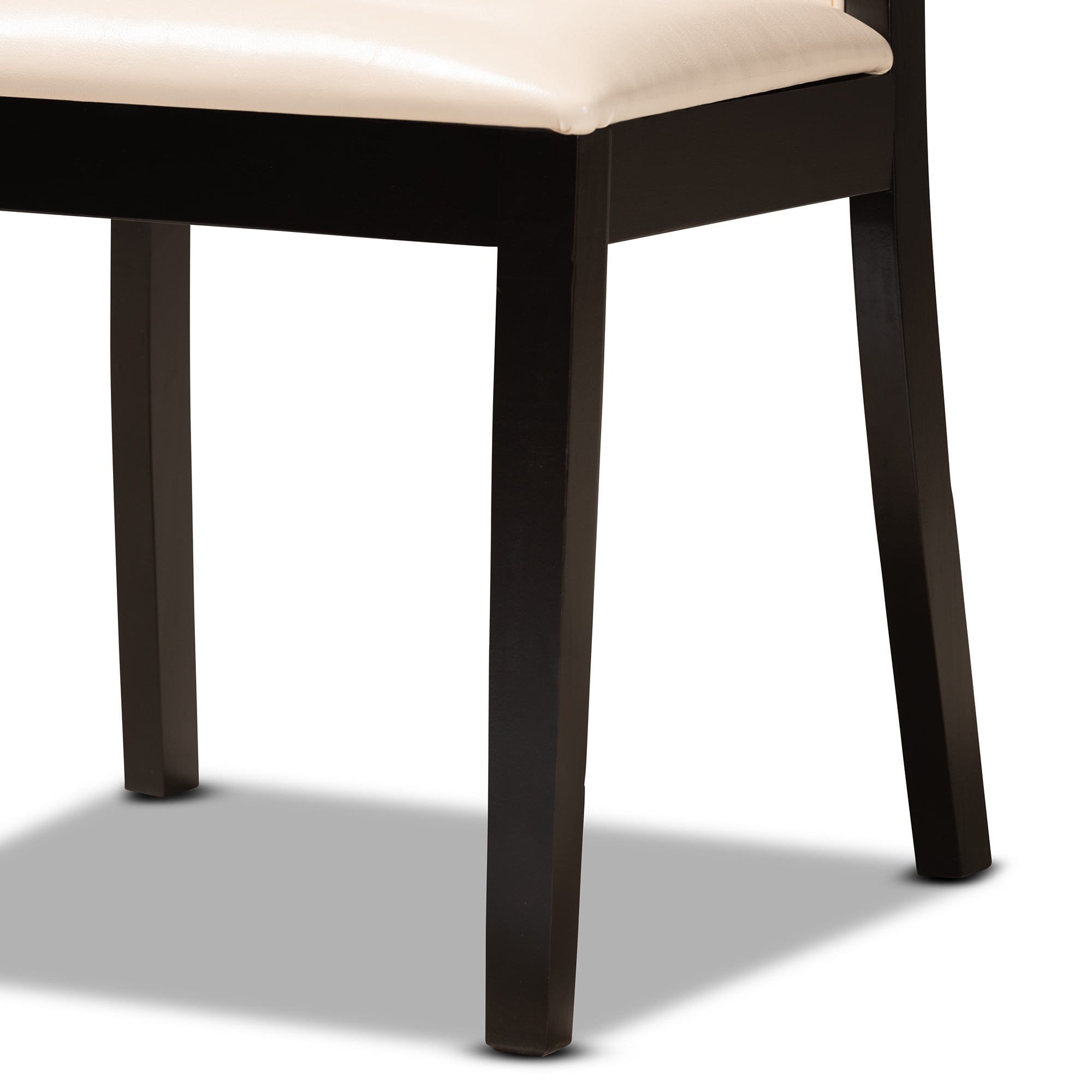 Baxton Studio Ryan Modern and Contemporary Beige Faux Leather Upholstered and Dark Brown Finished Wood 5-Piece Dining Set