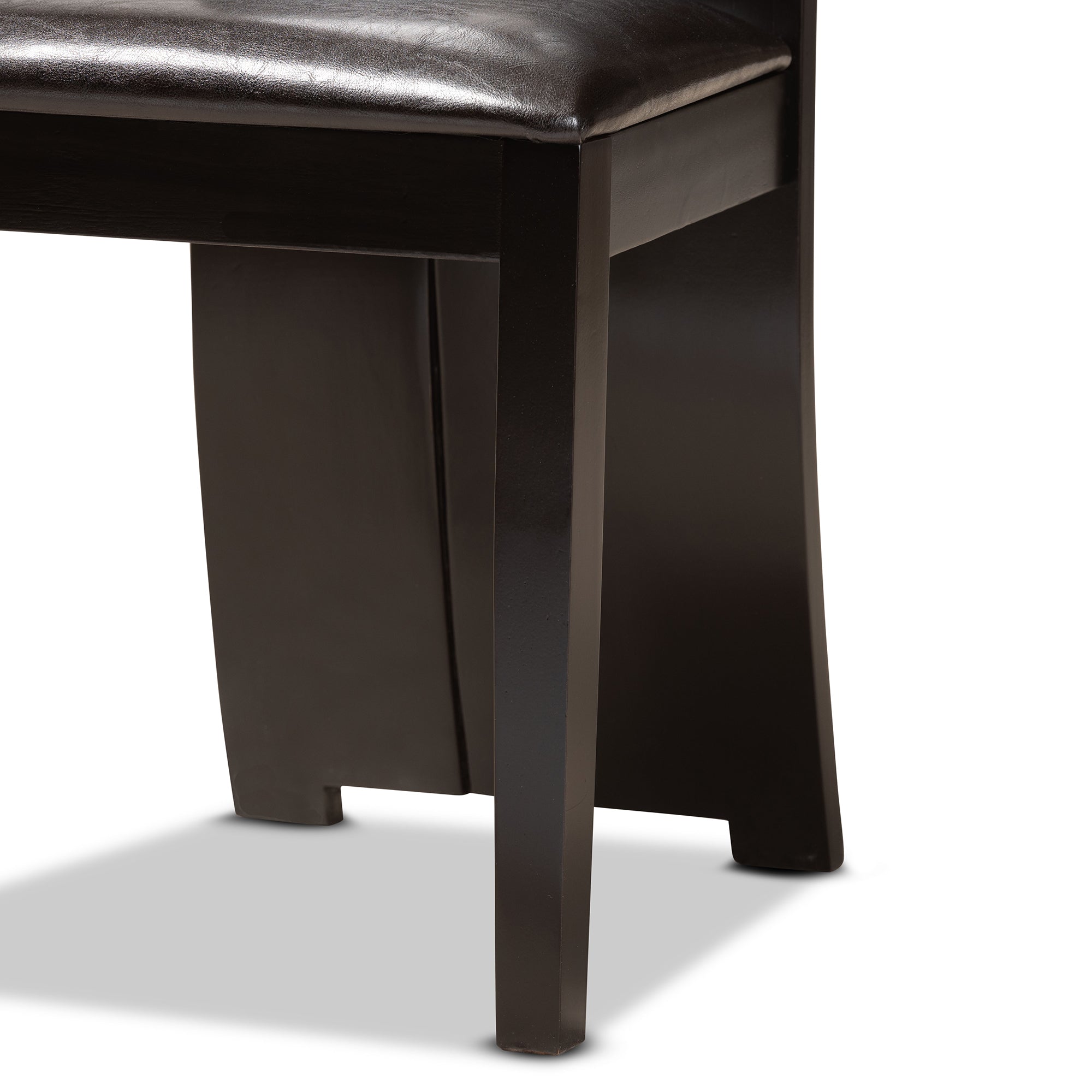 Baxton Studio Torin Modern and Contemporary Dark Brown Faux Leather Upholstered and Dark Brown Finished Wood 5-Piece Dining Set