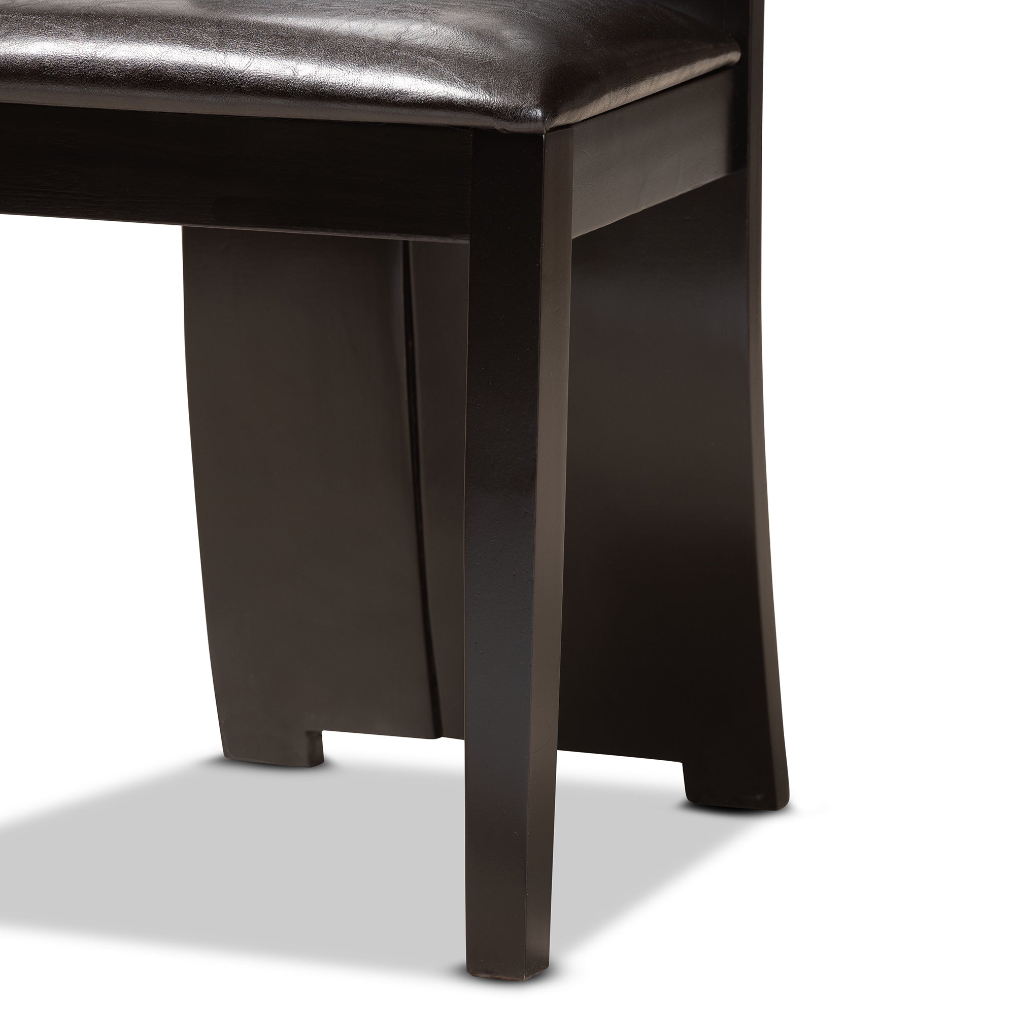 Baxton Studio Ronda Modern and Contemporary Dark Brown Faux Leather Upholstered and Dark Brown Finished Wood 5-Piece Dining Set