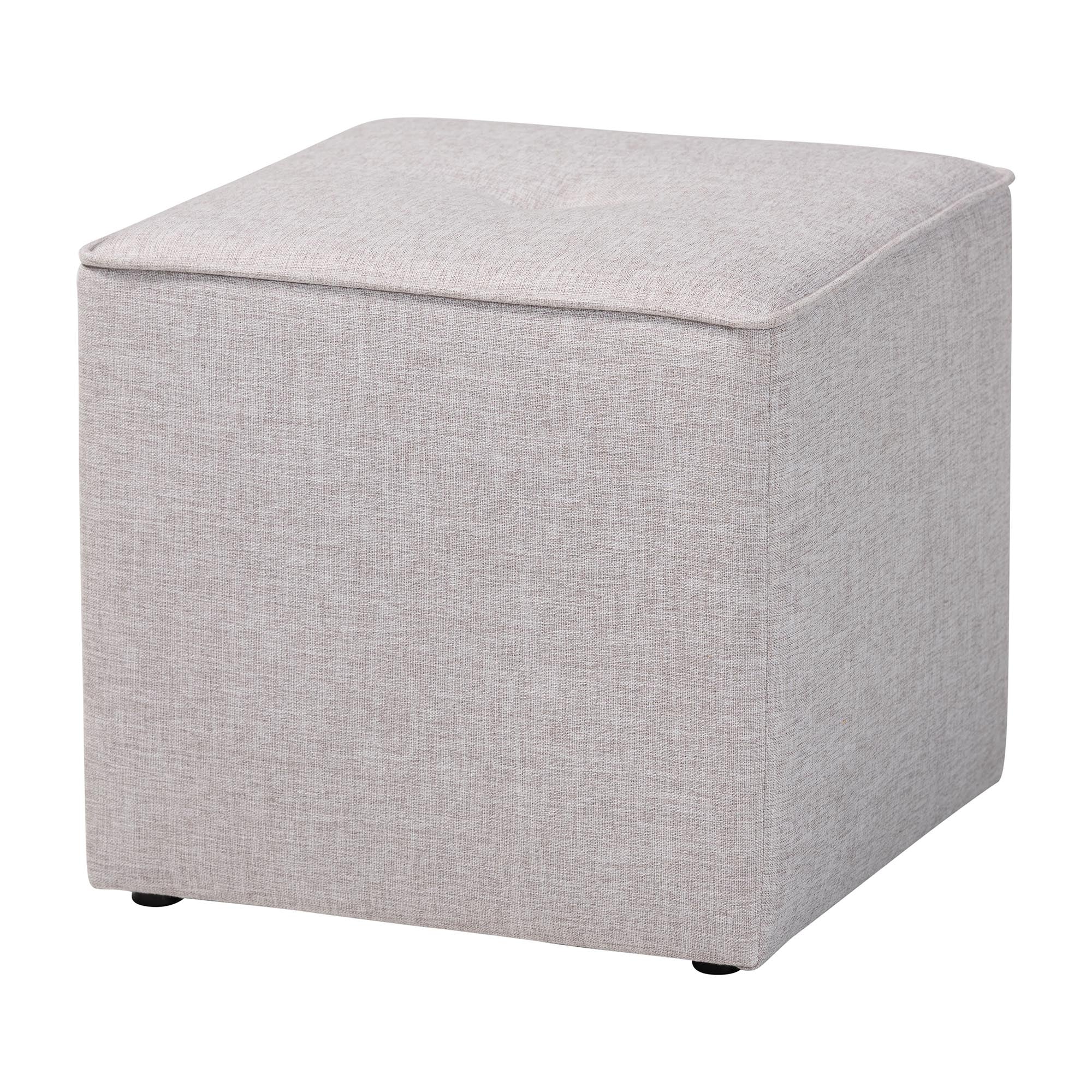 Baxton Studio Corinne Modern and Contemporary Light Grey Fabric Upholstered Ottoman