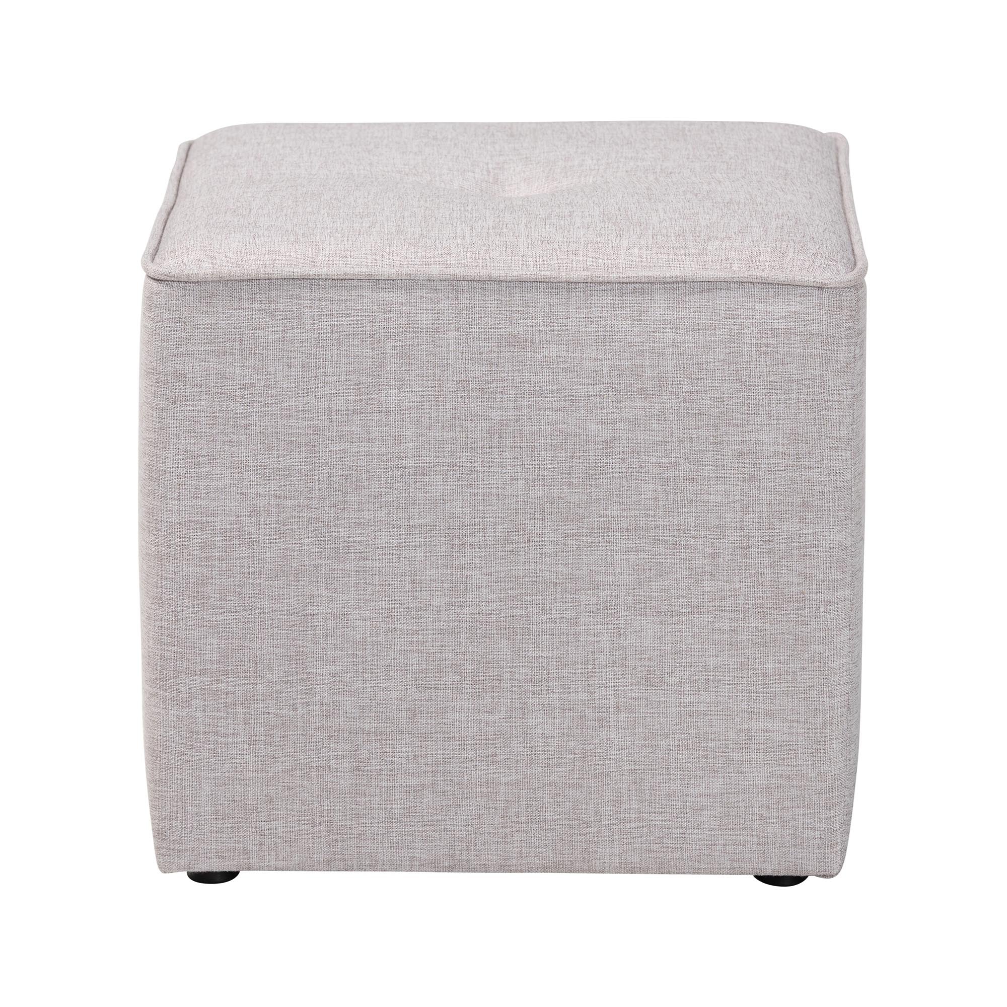 Baxton Studio Corinne Modern and Contemporary Light Grey Fabric Upholstered Ottoman