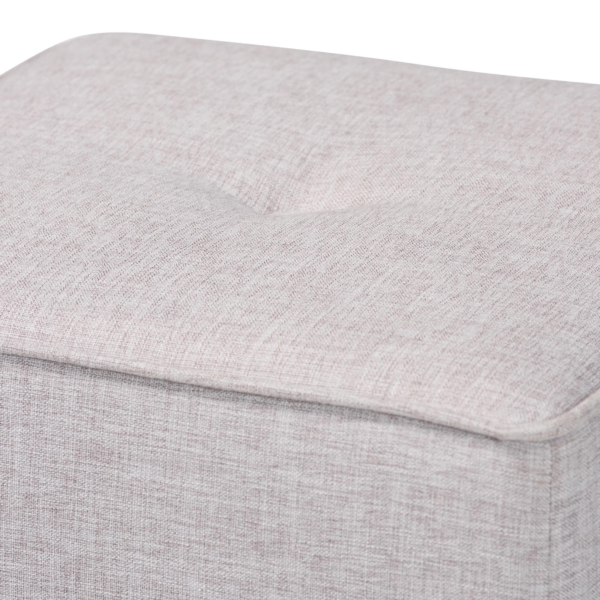 Baxton Studio Corinne Modern and Contemporary Light Grey Fabric Upholstered Ottoman