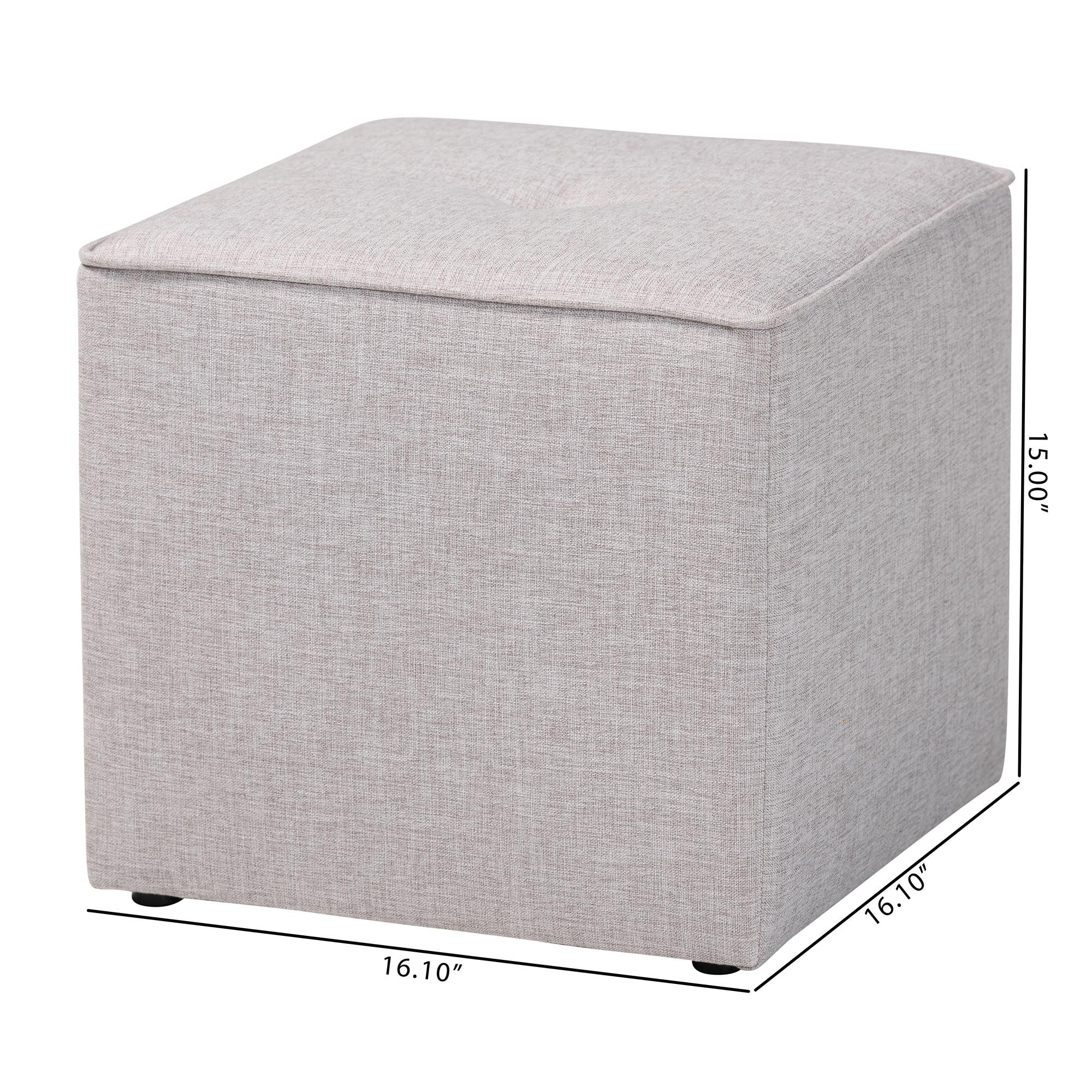 Baxton Studio Corinne Modern and Contemporary Light Grey Fabric Upholstered Ottoman