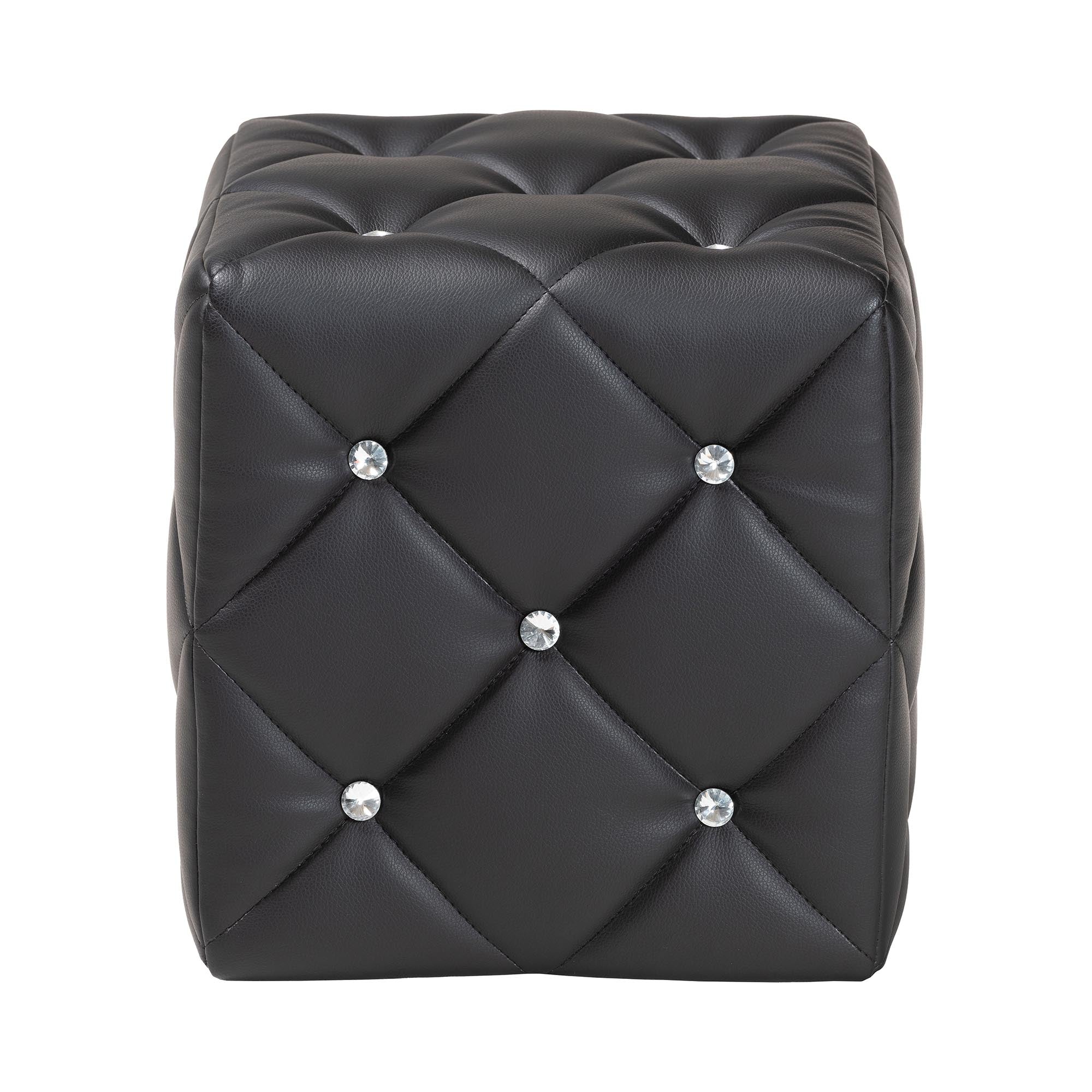 Baxton Studio Stacey Modern and Contemporary Black Faux Leather Upholstered Ottoman