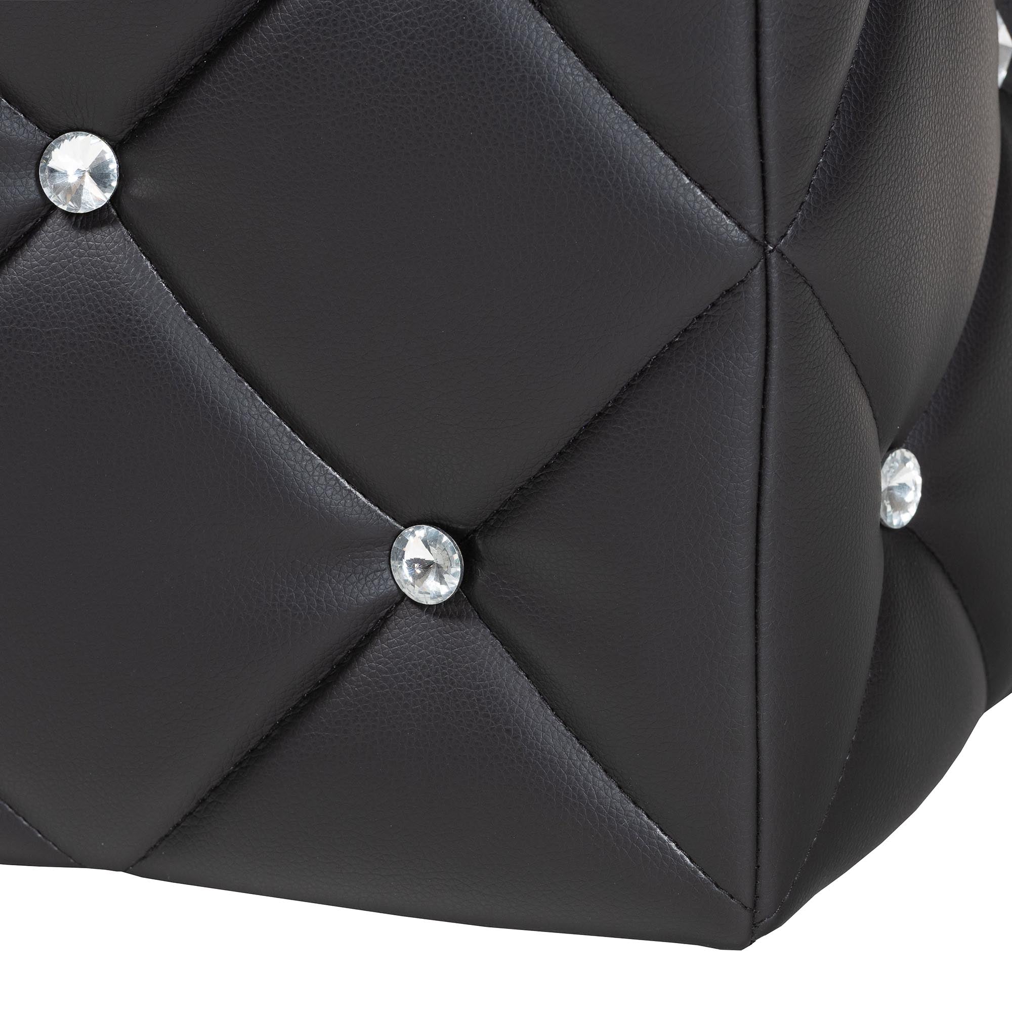 Baxton Studio Stacey Modern and Contemporary Black Faux Leather Upholstered Ottoman