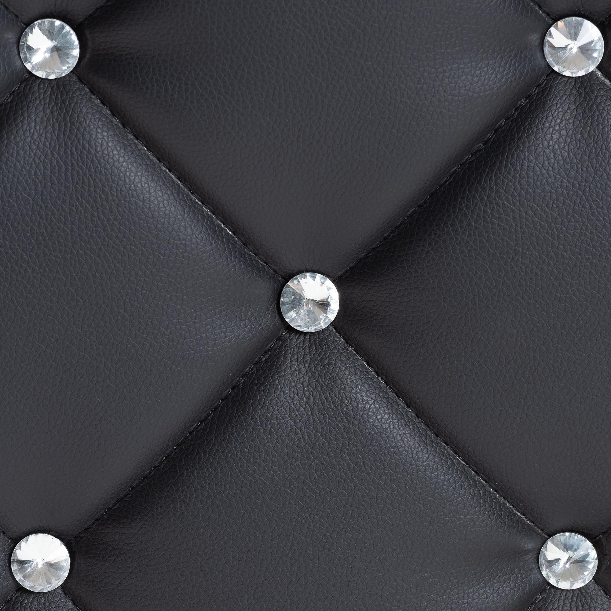 Baxton Studio Stacey Modern and Contemporary Black Faux Leather Upholstered Ottoman