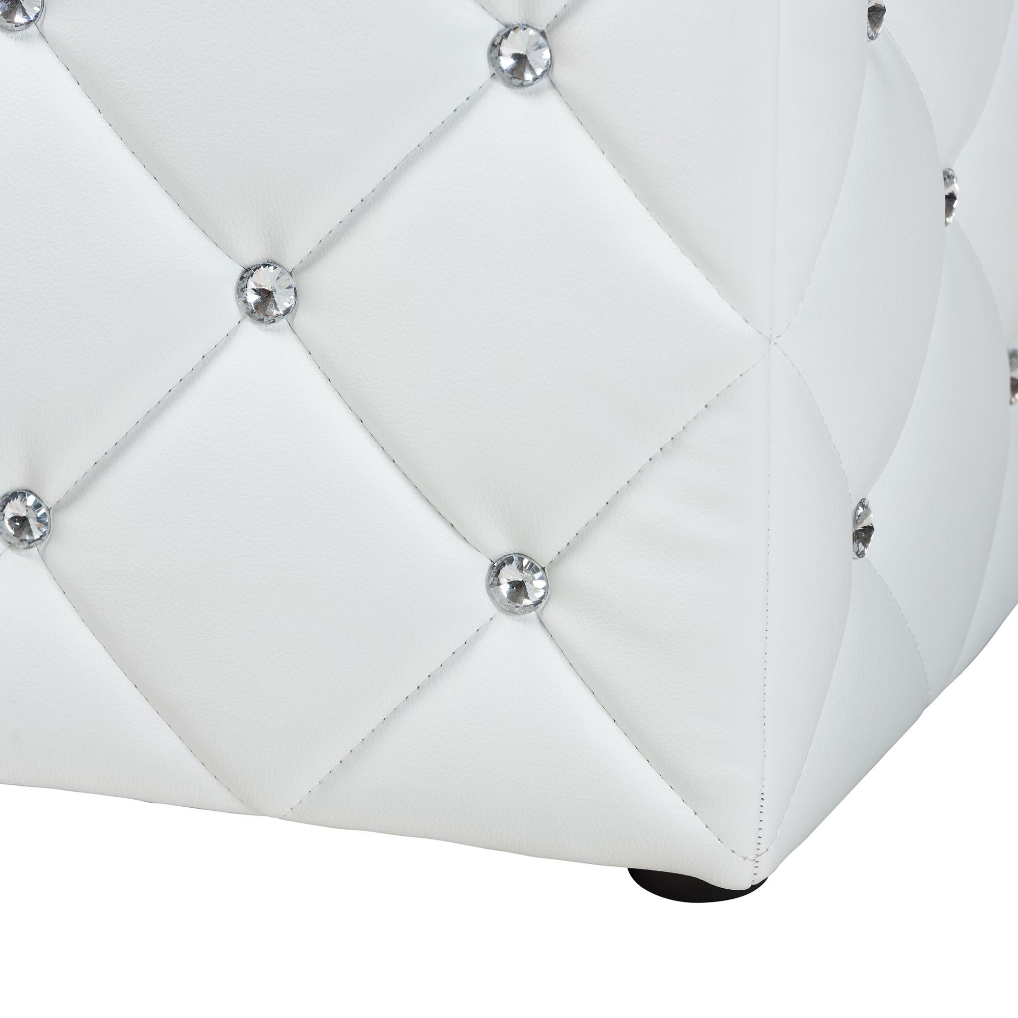 Baxton Studio Stacey Modern and Contemporary White Faux Leather Upholstered Ottoman