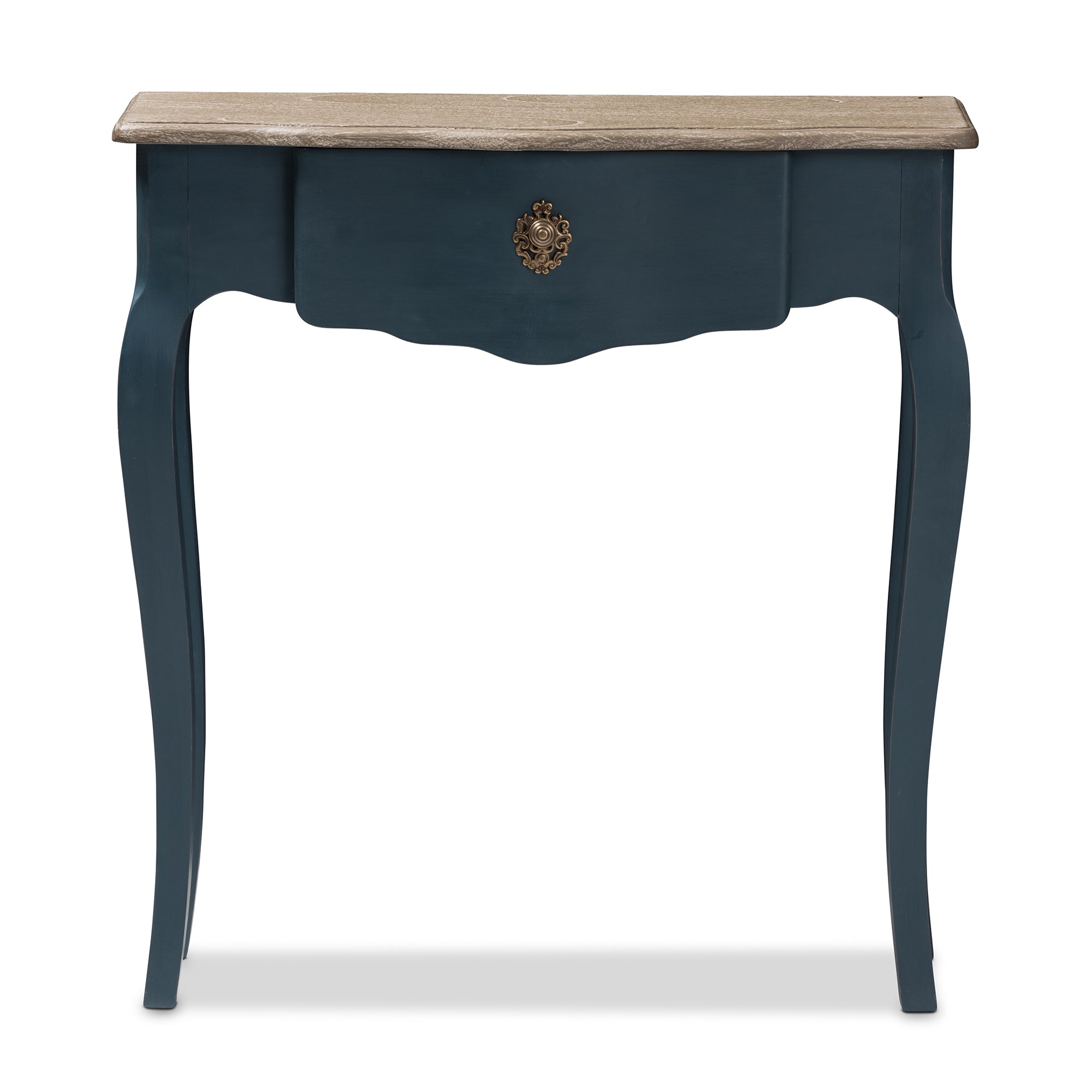 Baxton Studio Mazarine Classic and Provincial Blue Spruce Finished Console Table