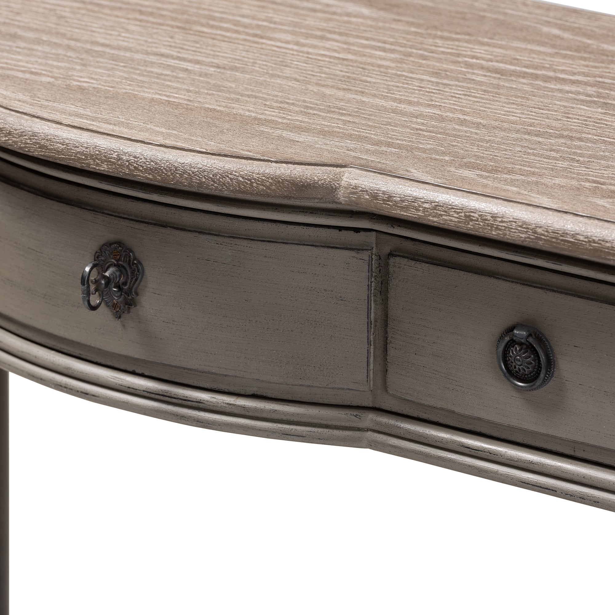 Baxton Studio Noelle French Provincial Gray Finished 1-Drawer Wood Console Table
