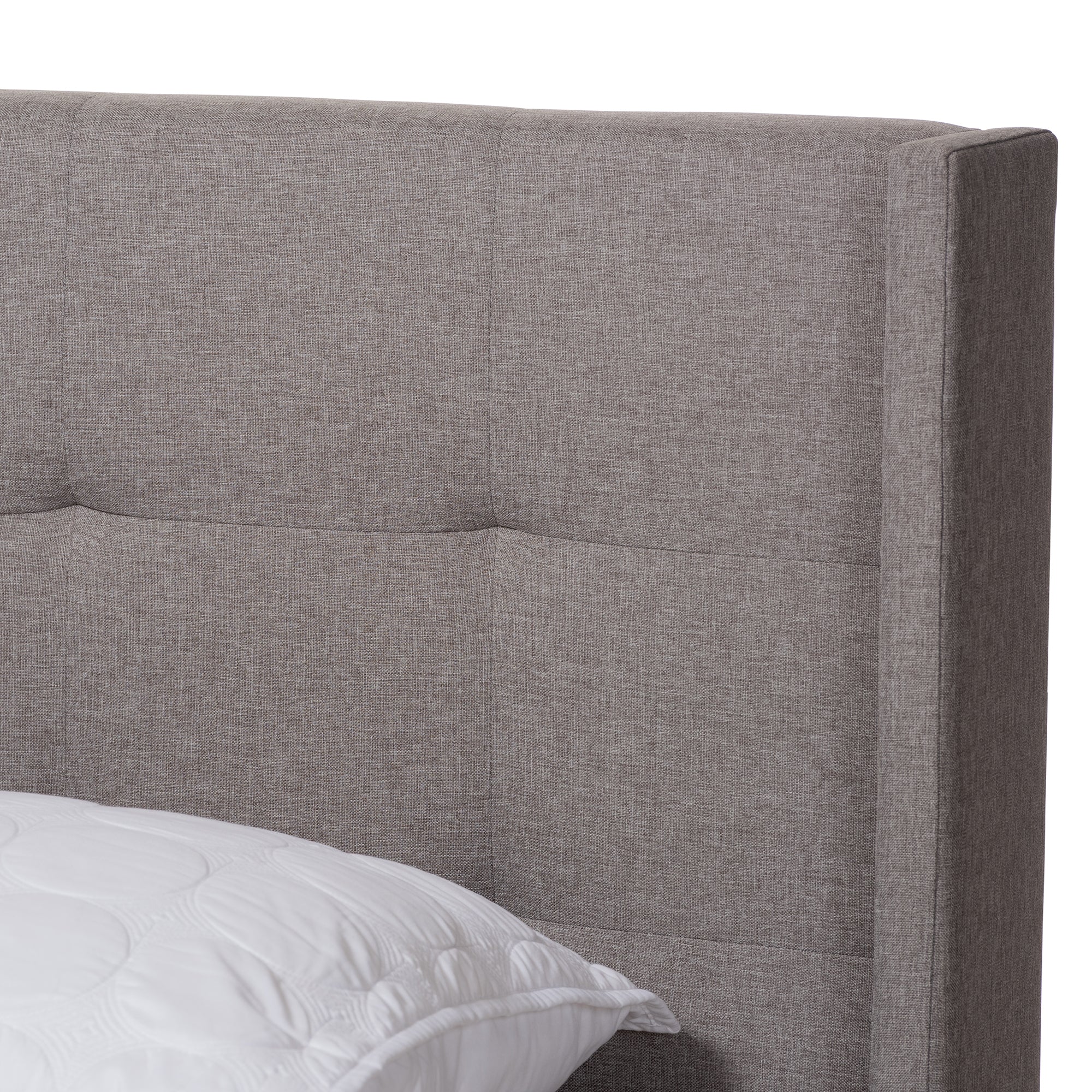 Baxton Studio Lisette Modern and Contemporary Grey Fabric Upholstered King Size Bed