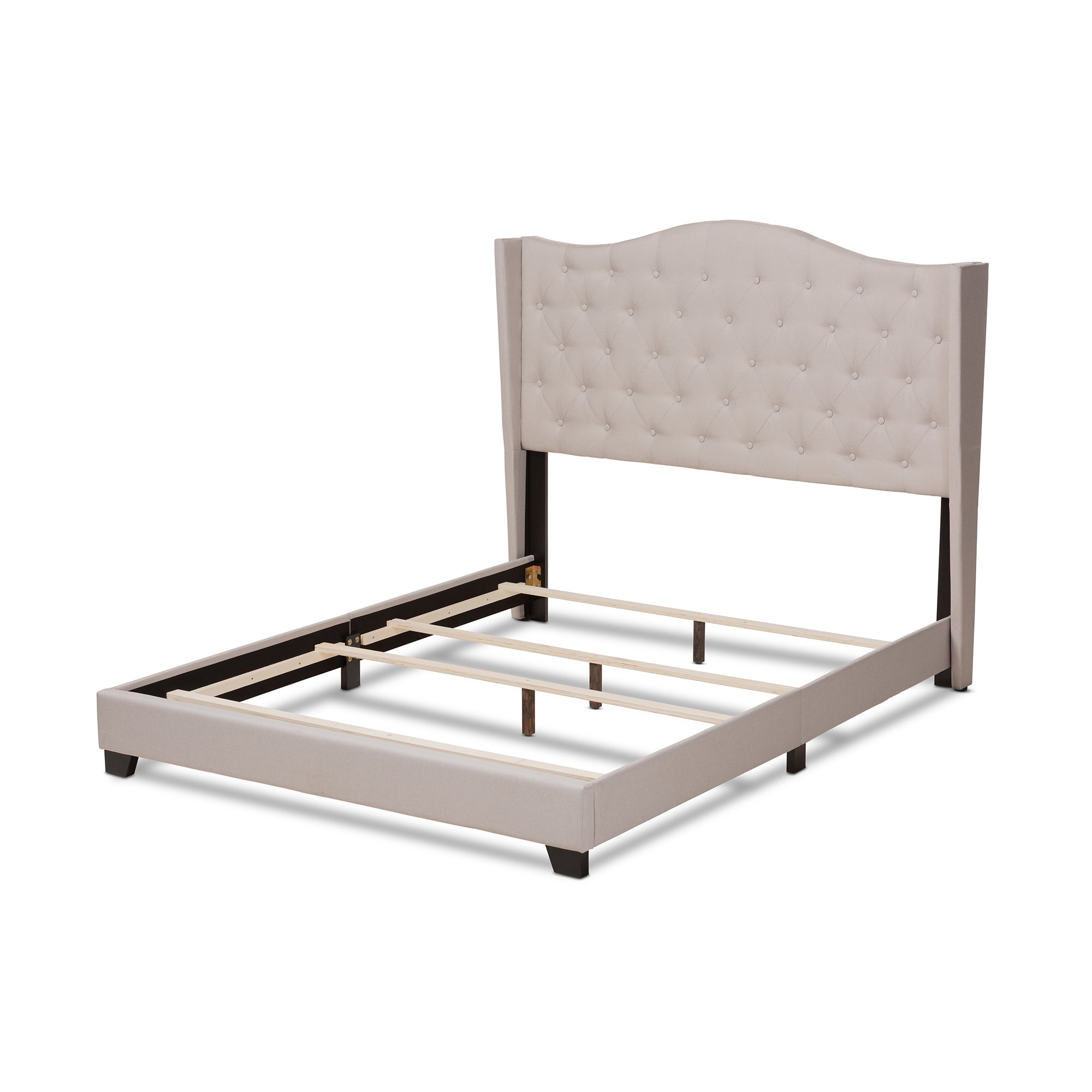 Baxton Studio Alesha Modern and Contemporary Beige Fabric Upholstered King Size Bed