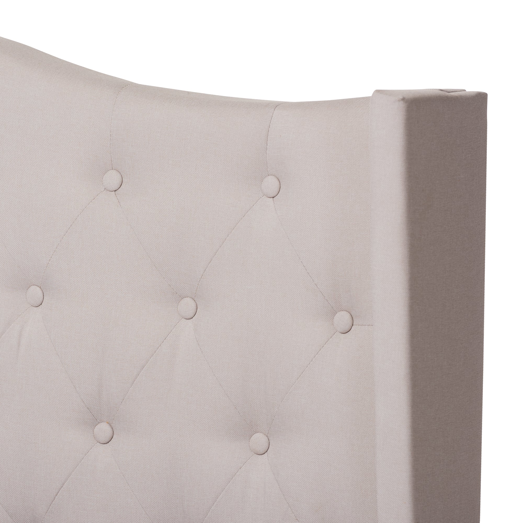 Baxton Studio Alesha Modern and Contemporary Beige Fabric Upholstered King Size Bed