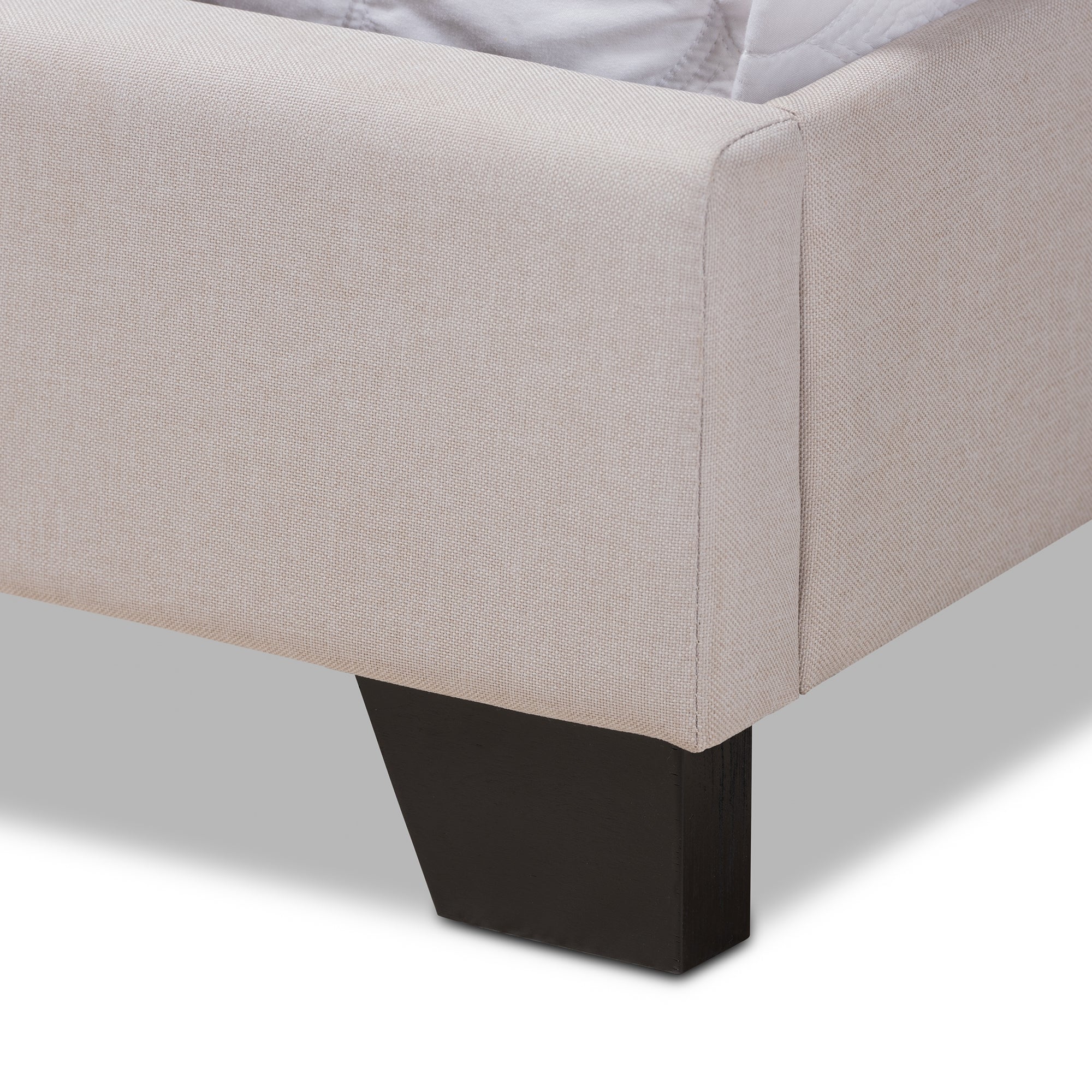 Baxton Studio Alesha Modern and Contemporary Beige Fabric Upholstered King Size Bed