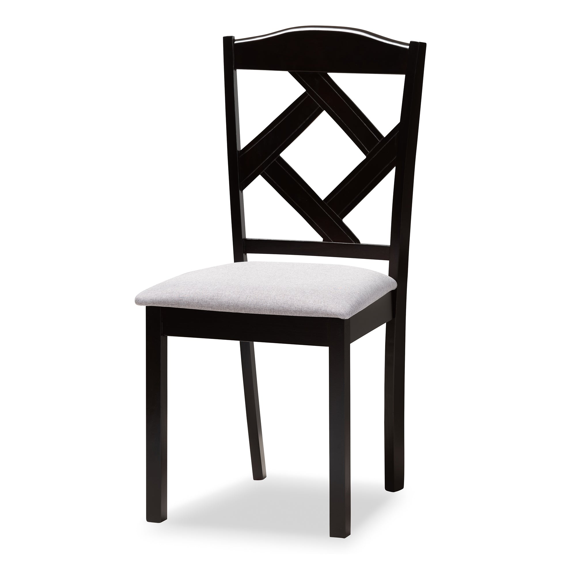 Baxton Studio Carlin Modern Transitional Grey Fabric Upholstered and Dark Brown Finished Wood 5-Piece Dining Set