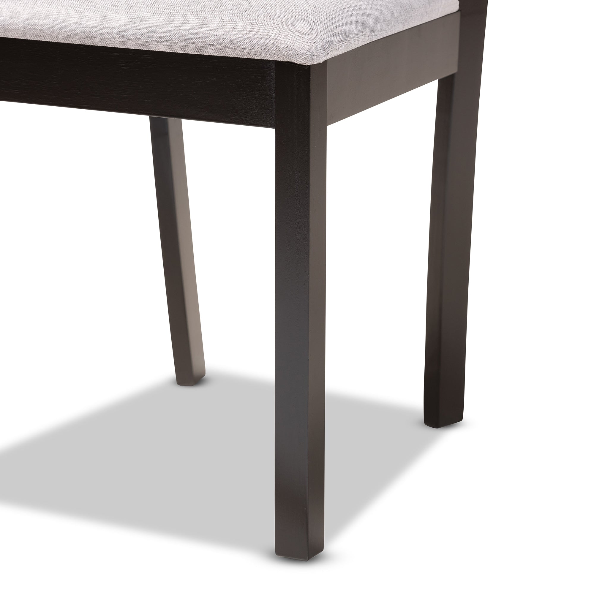 Baxton Studio Carlin Modern Transitional Grey Fabric Upholstered and Dark Brown Finished Wood 5-Piece Dining Set