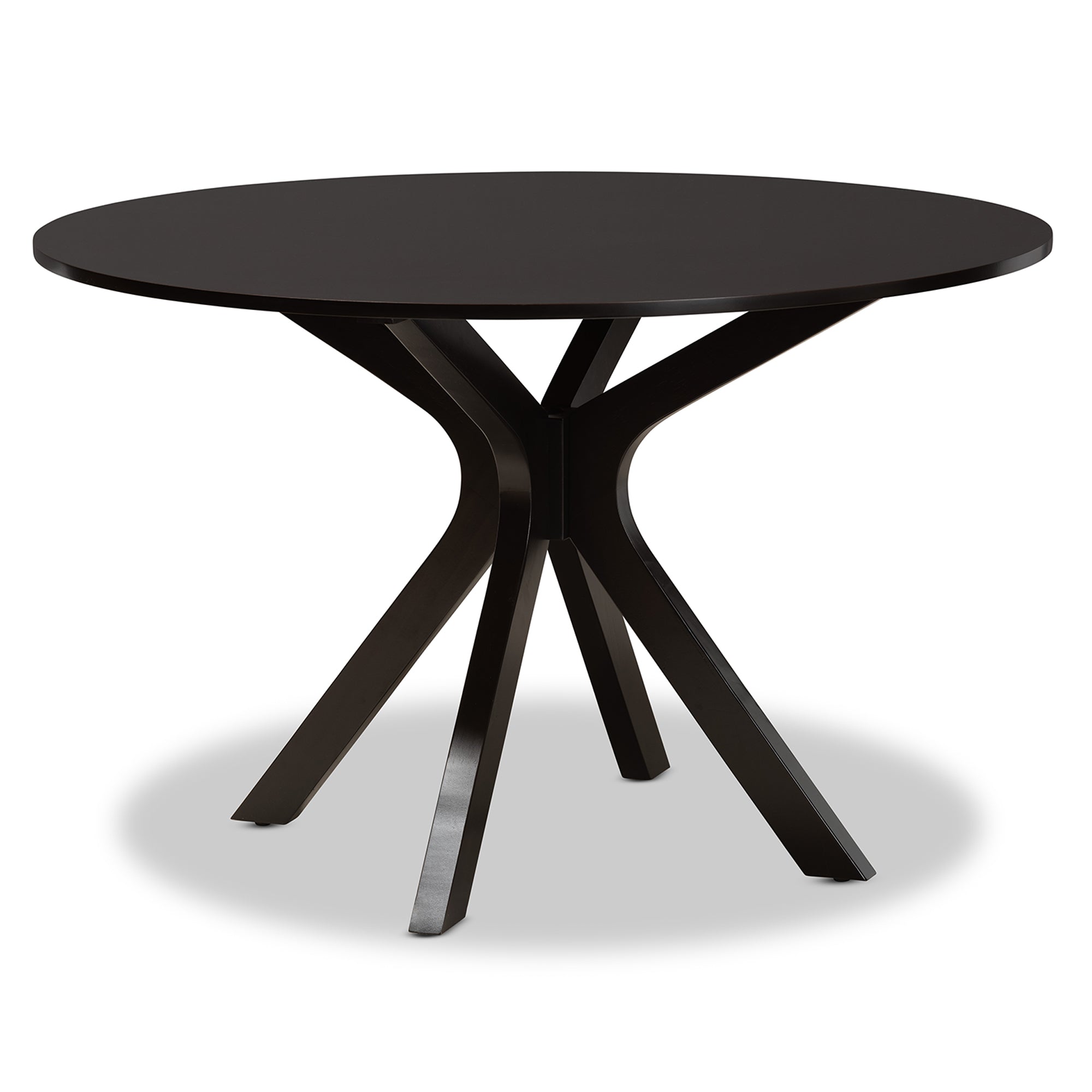 Baxton Studio Carlin Modern Transitional Grey Fabric Upholstered and Dark Brown Finished Wood 7-Piece Dining Set