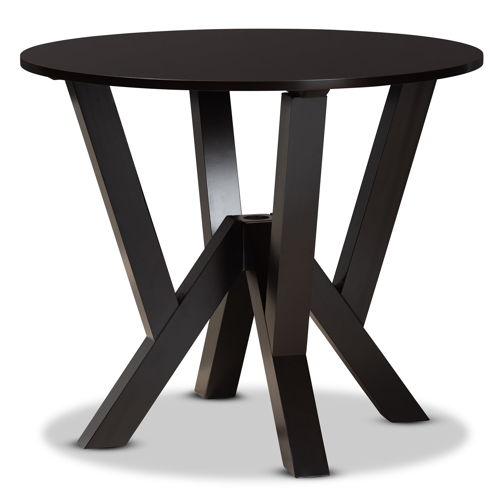Baxton Studio Riona Modern Transitional Grey Fabric Upholstered and Dark Brown Finished Wood 5-Piece Dining Set