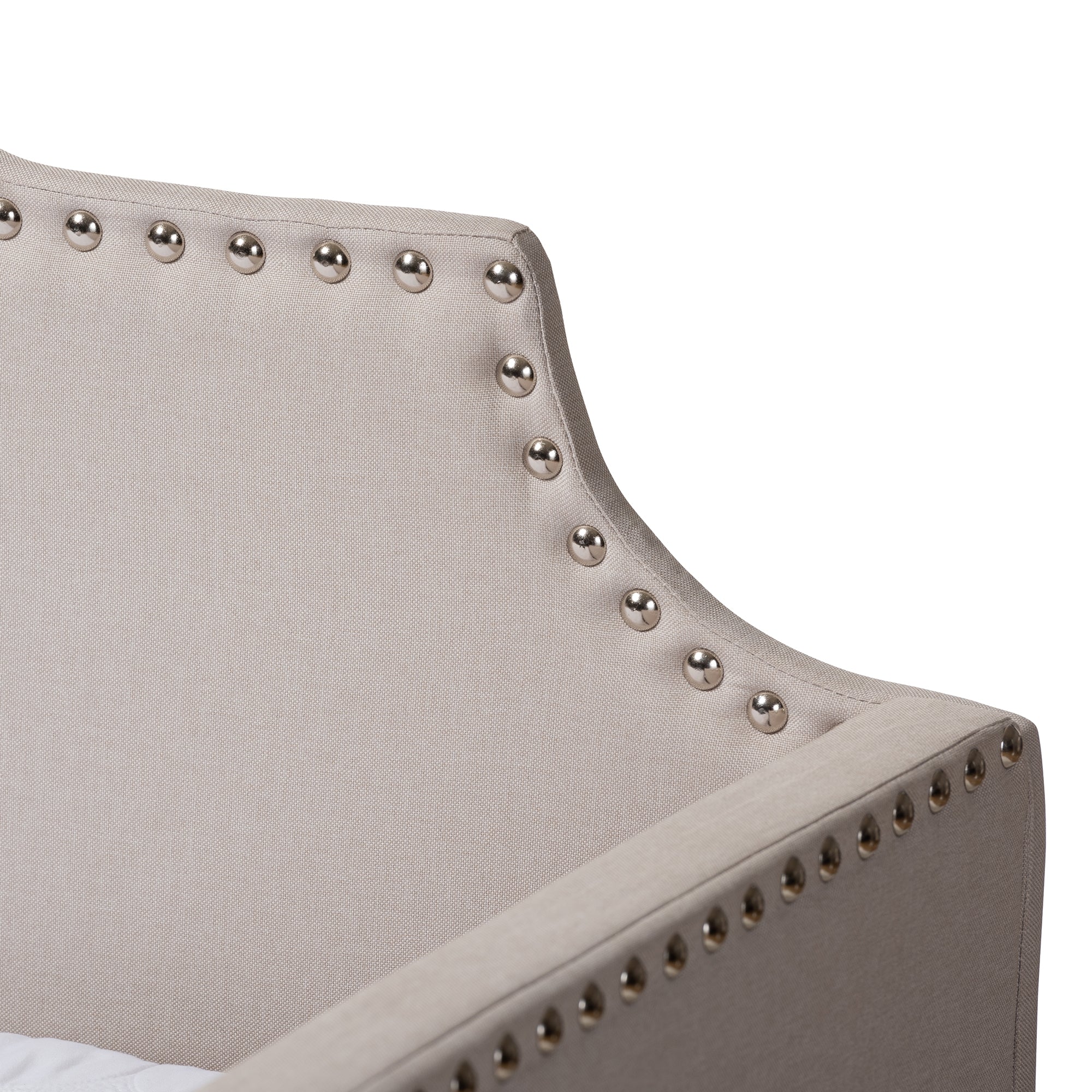 Baxton Studio Ally Modern and Contemporary Beige Fabric Upholstered Twin Size Sofa Daybed with Roll Out Trundle Guest Bed