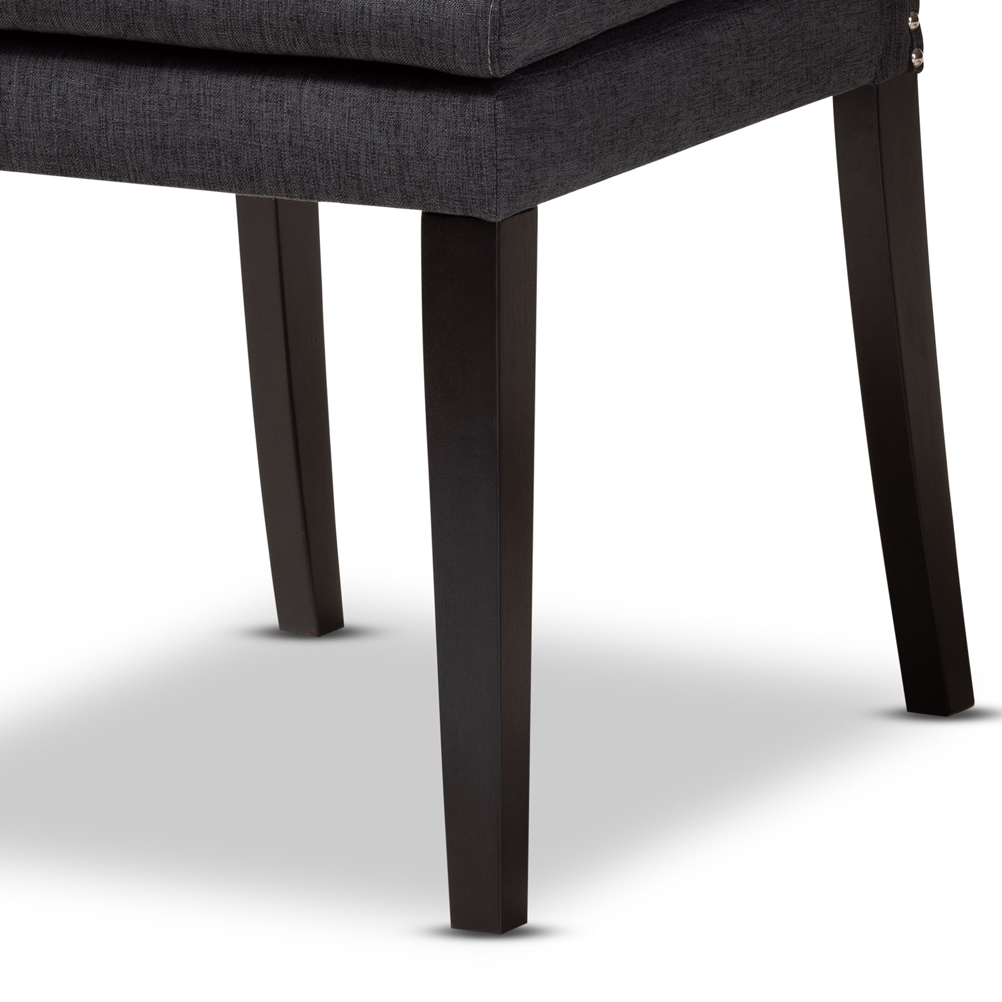 Baxton Studio Dylin Modern and Contemporary Dark Grey Fabric Upholstered and Dark Brown Finished Wood 7-Piece Dining Set