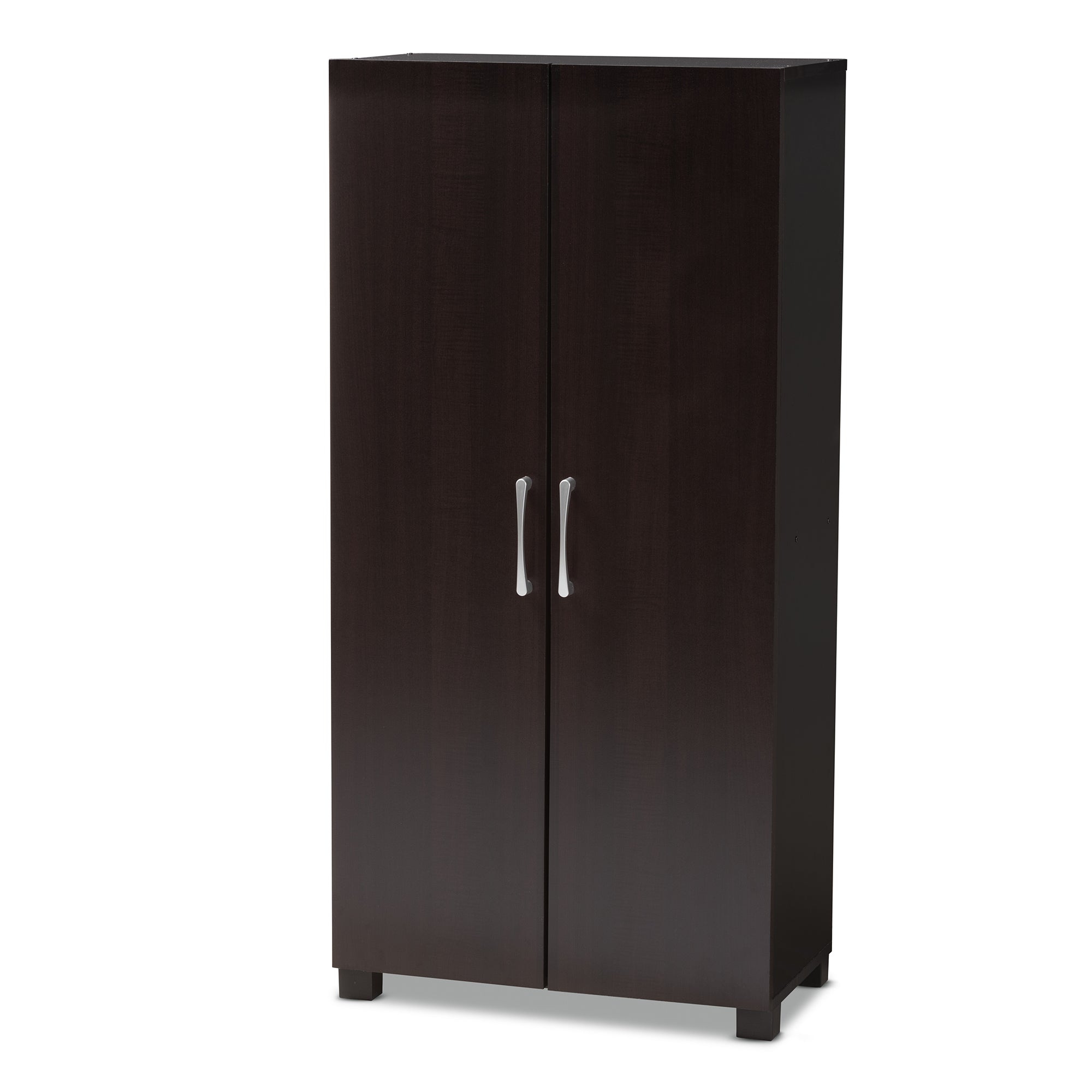 Baxton Studio Marine Modern and Contemporary Two-Tone Wenge and Black Finished 2-Door Wood Entryway Shoe Storage Cabinet