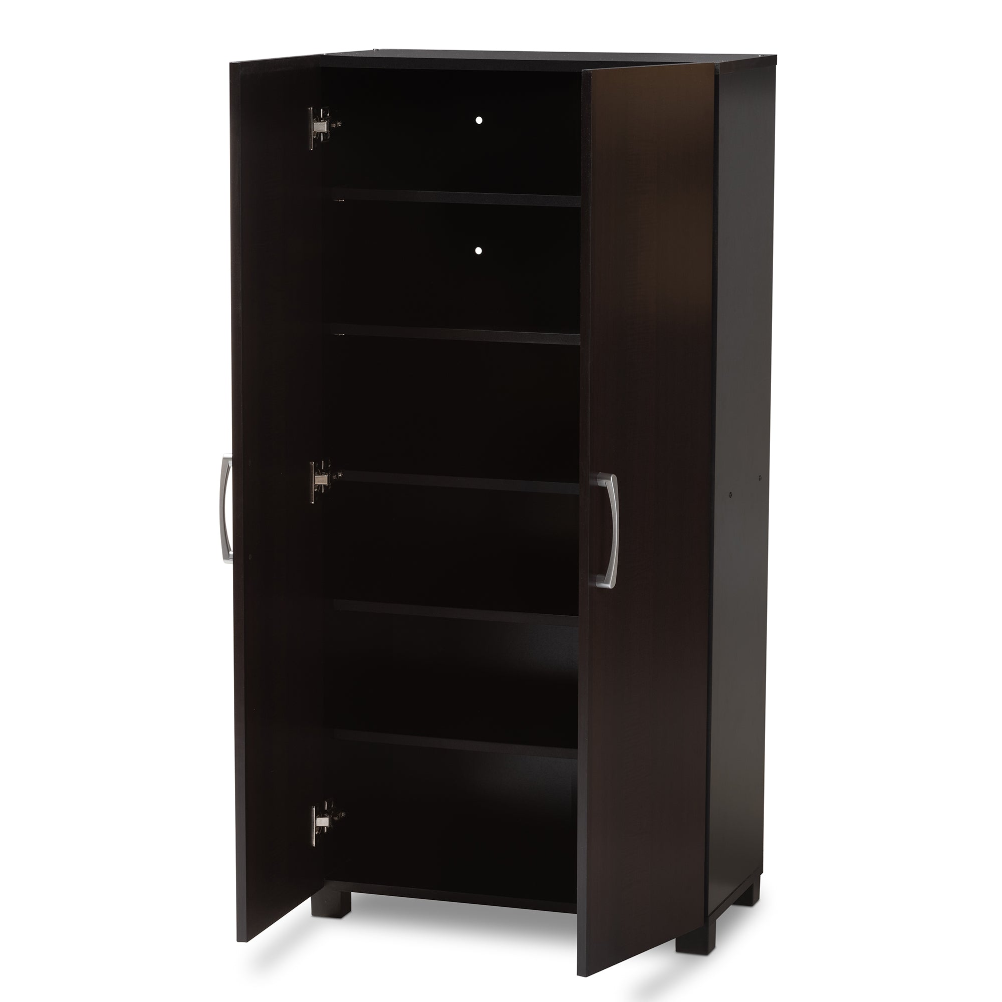 Baxton Studio Marine Modern and Contemporary Two-Tone Wenge and Black Finished 2-Door Wood Entryway Shoe Storage Cabinet